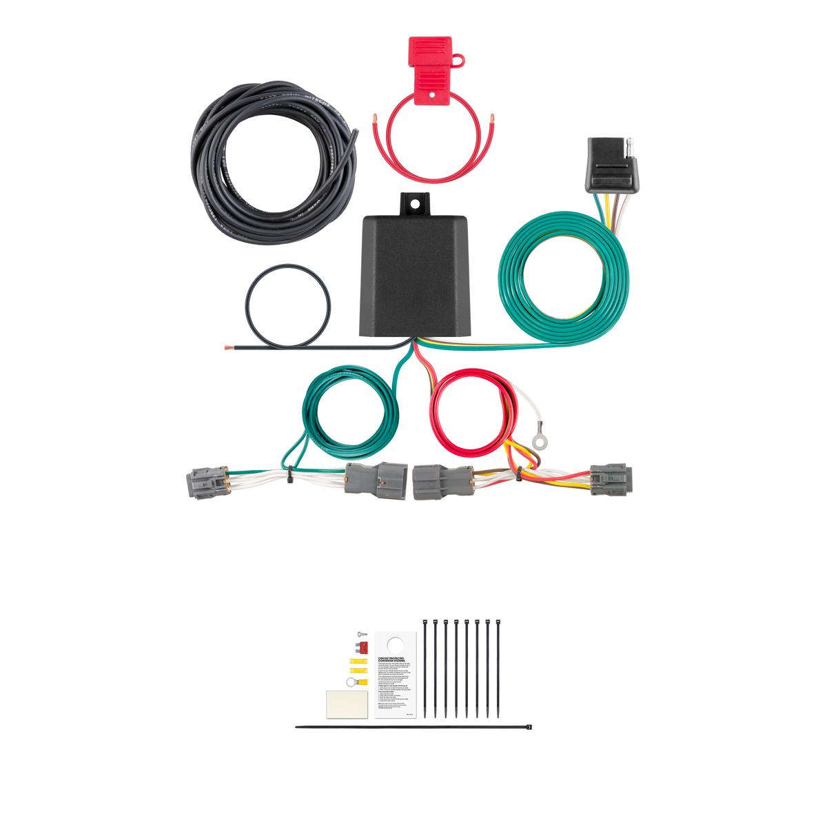 CURT Custom Wiring Harness, 4-Way Flat Output, Select Hyundai Tucson Trailer Connector Kit thumbnail 0