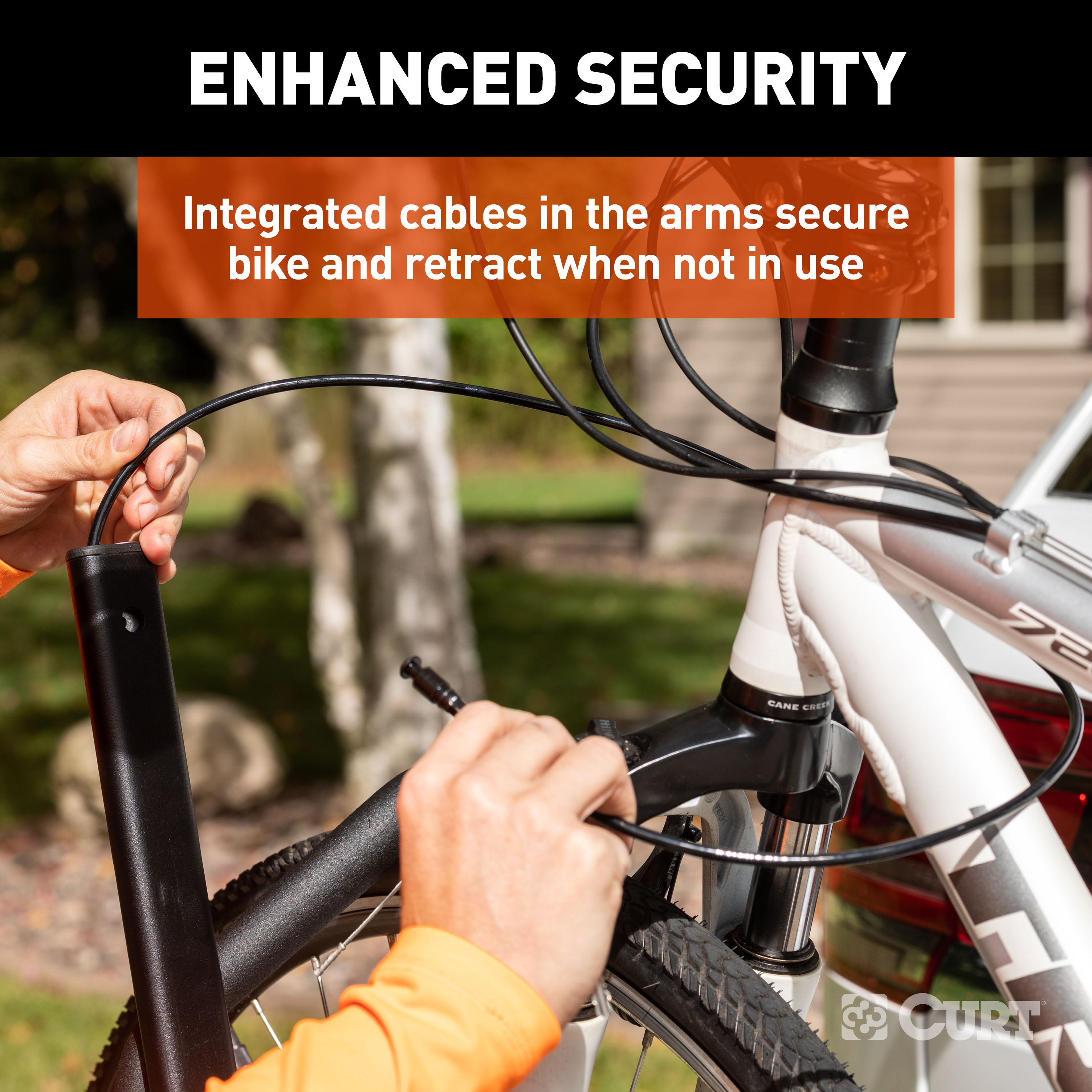 CURT Aluminum Tray-Style Hitch-Mounted Bike Rack (2 Bikes, 2" Shank) Bicycle Rack thumbnail 5