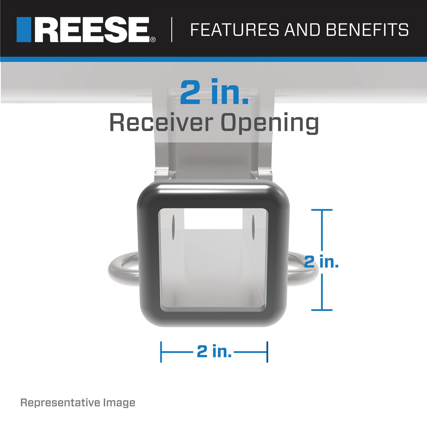 Reese Towpower Class 3 Multi-Fit Trailer Hitch, 2-Inch Receiver, Black 37152 thumbnail 3