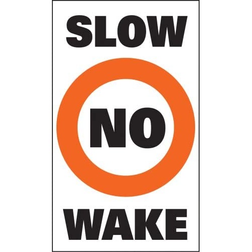 Taylor Made Sur-Mark Buoy Label - Slow No Wake, 13" x 24" #46181