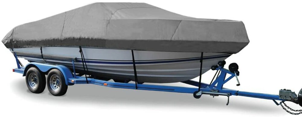 Taylor Made Trailerite Semi-Custom Boat Cover for V-Hull Cuddy Cabin Boats with Inboard/Outboard Motor, Gray (23'5" - 24'4" CL x 102" B) #72724OG