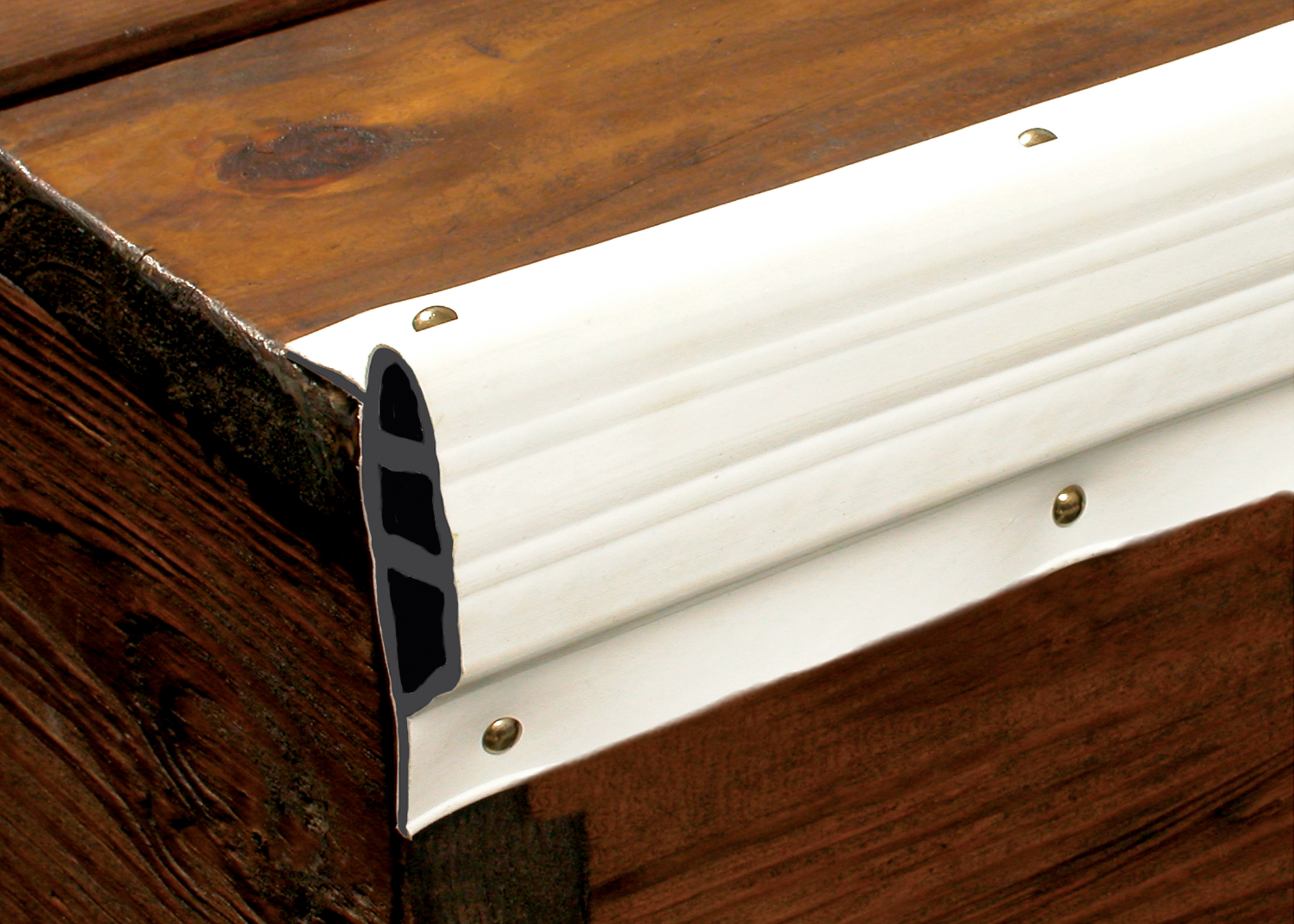 Taylor Made Dock Pro Vinyl Dock Edging White Medium Edge Gard 10' Coil #46058