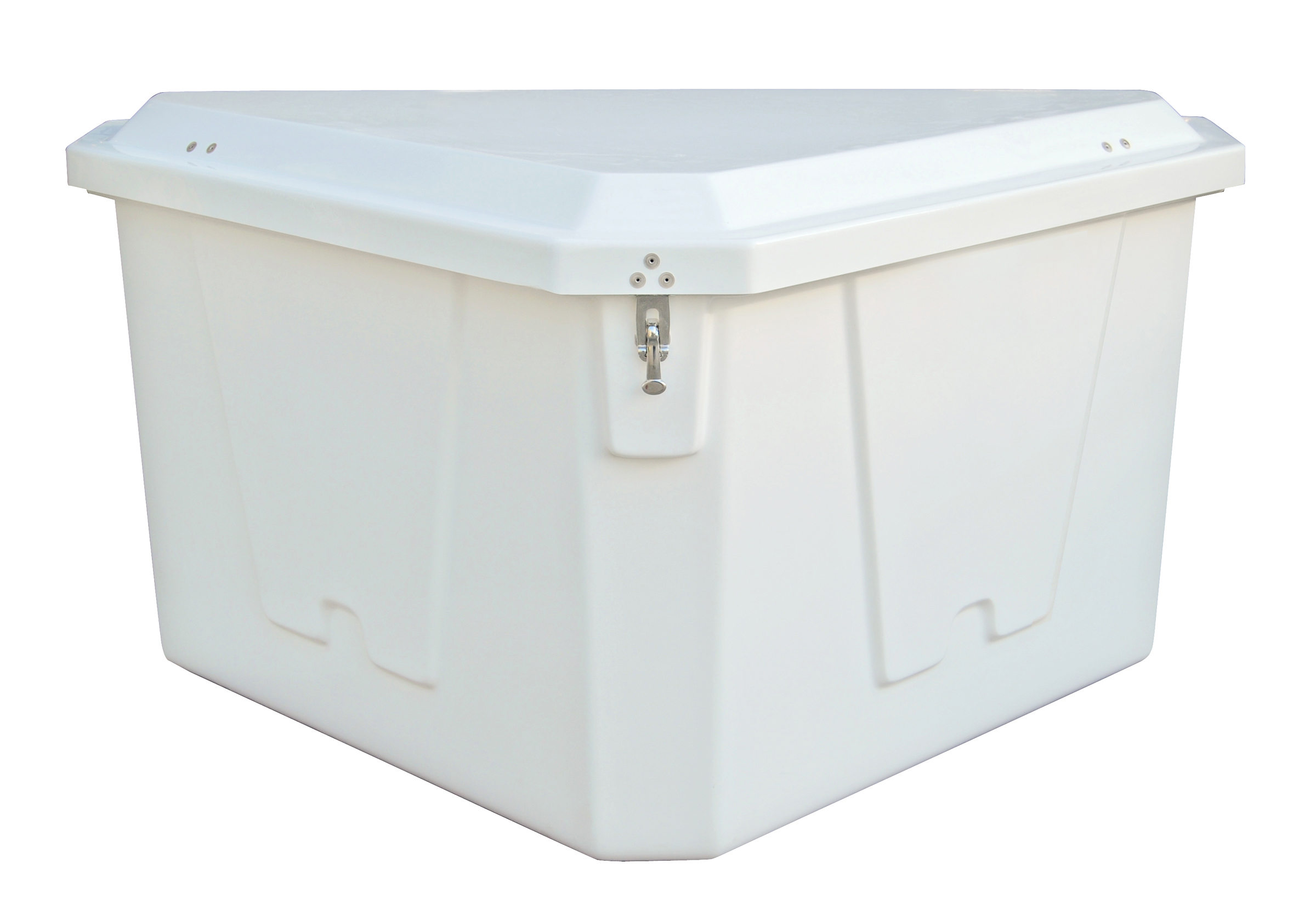 Taylor Made Stow N? Go Corner Fiberglass Dock Box (27"H X 54"W X 33"D), White #83561