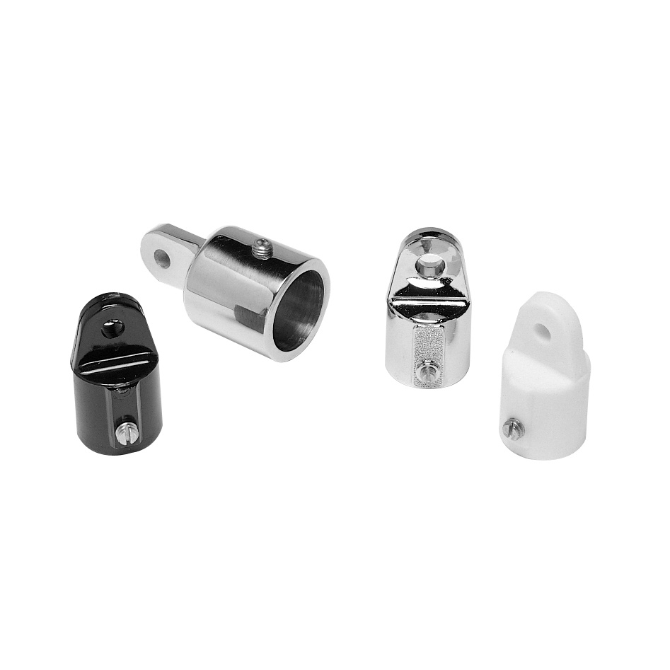 Taylor Made 7/8" Round Chromed Zamak Bimini Top External Eye End - 1 Pair #11206