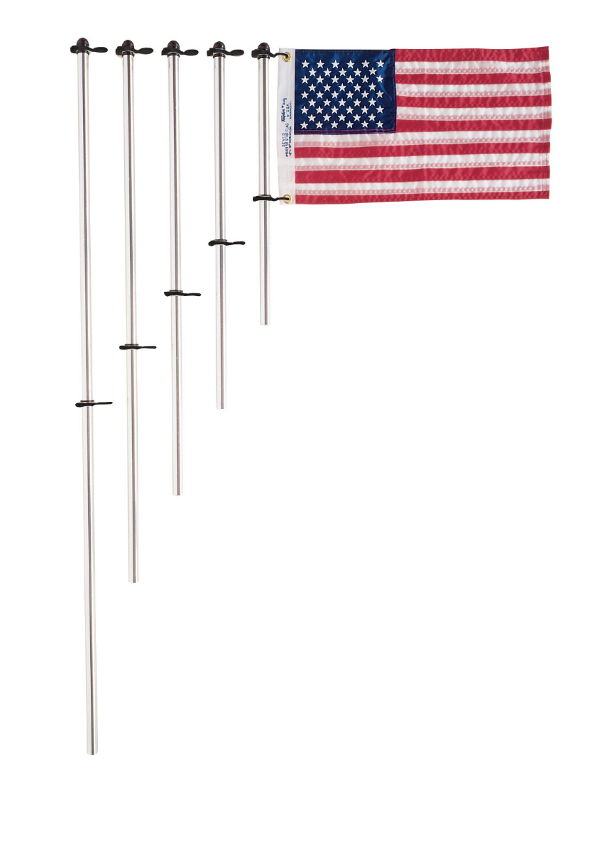 Taylor Made Flag Pole with Charlevoix Flag Clips 3/4" diameter 36" flag staff #918