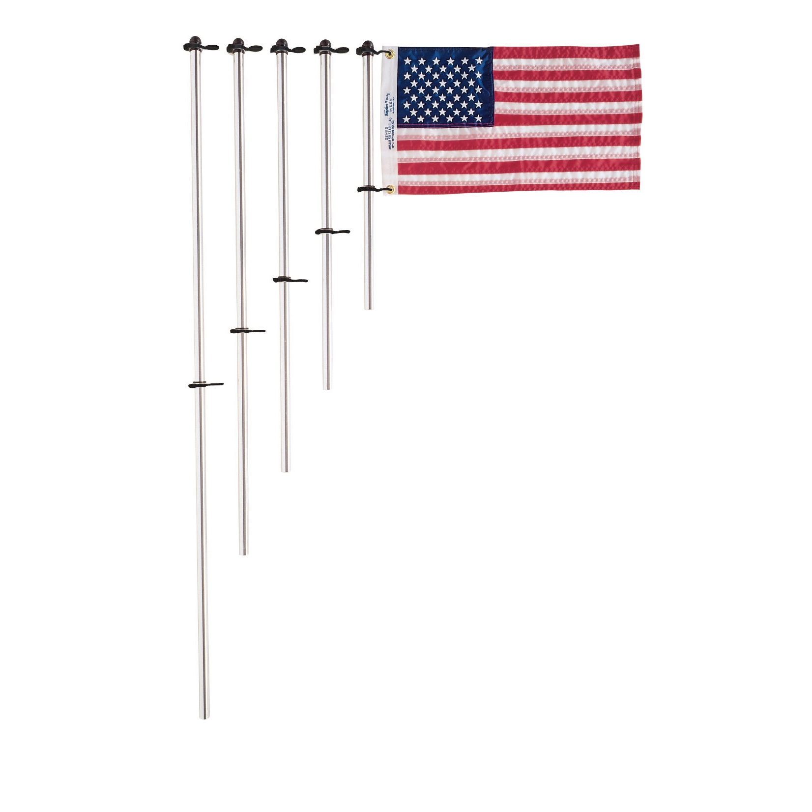 Taylor Made Flag Pole with Charlevoix Flag Clips 3/4" diameter 36" flag staff #918
