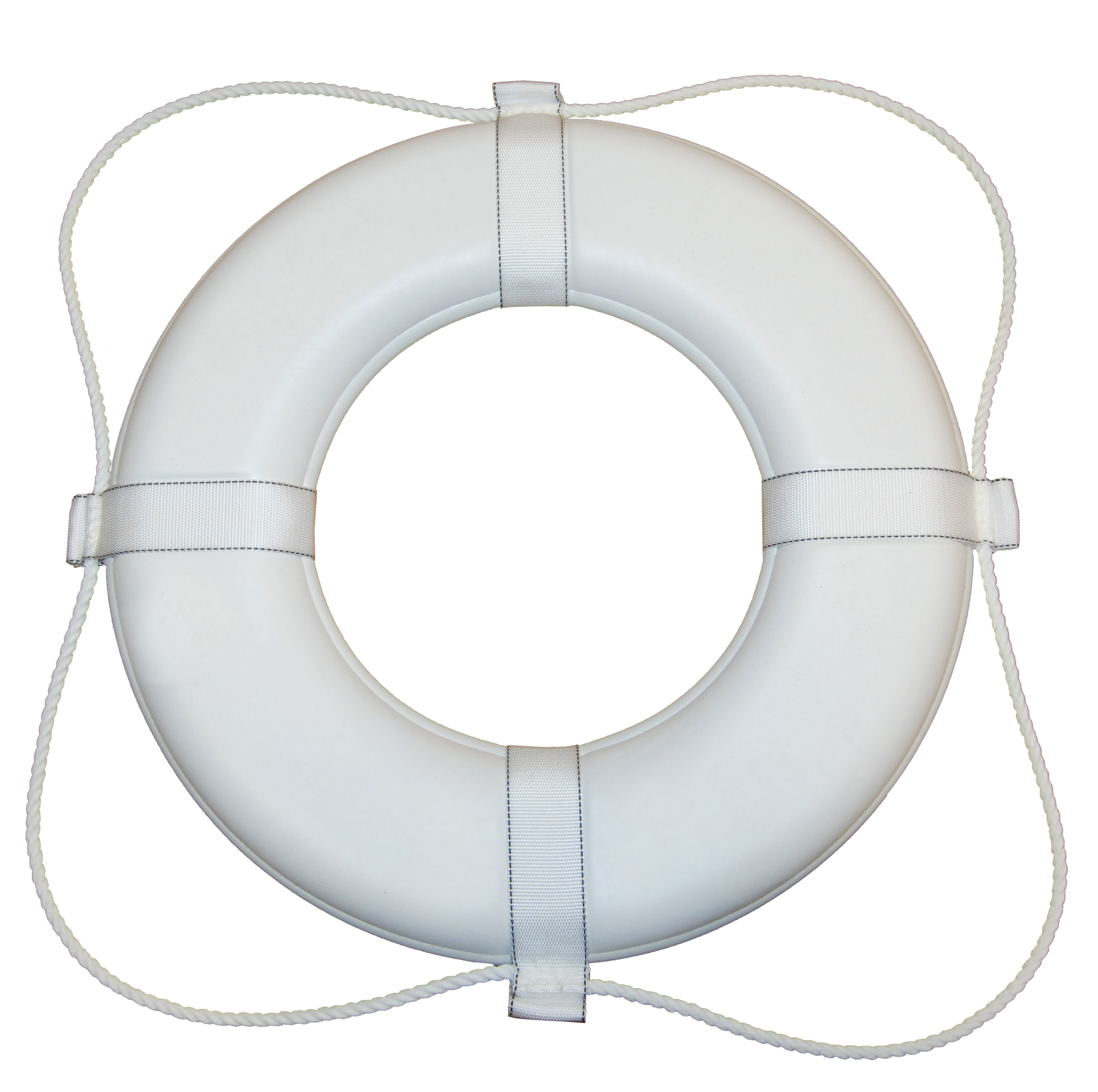 Taylor Made Vinyl Coated Foam Life Ring with White Grab Lines, White (20") #360