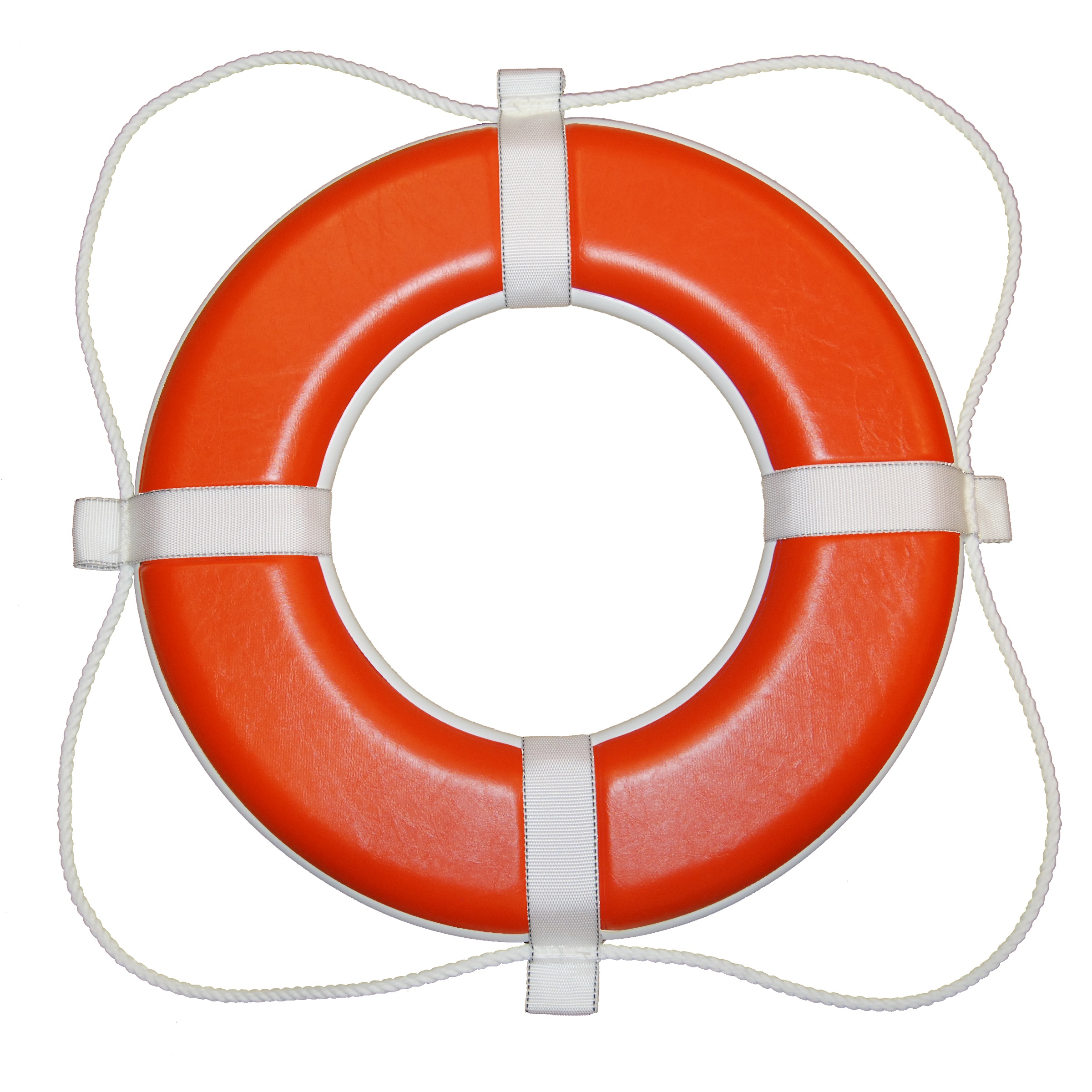 Taylor Made Vinyl Coated Foam Life Ring with White Grab Lines, Orange (24") #364