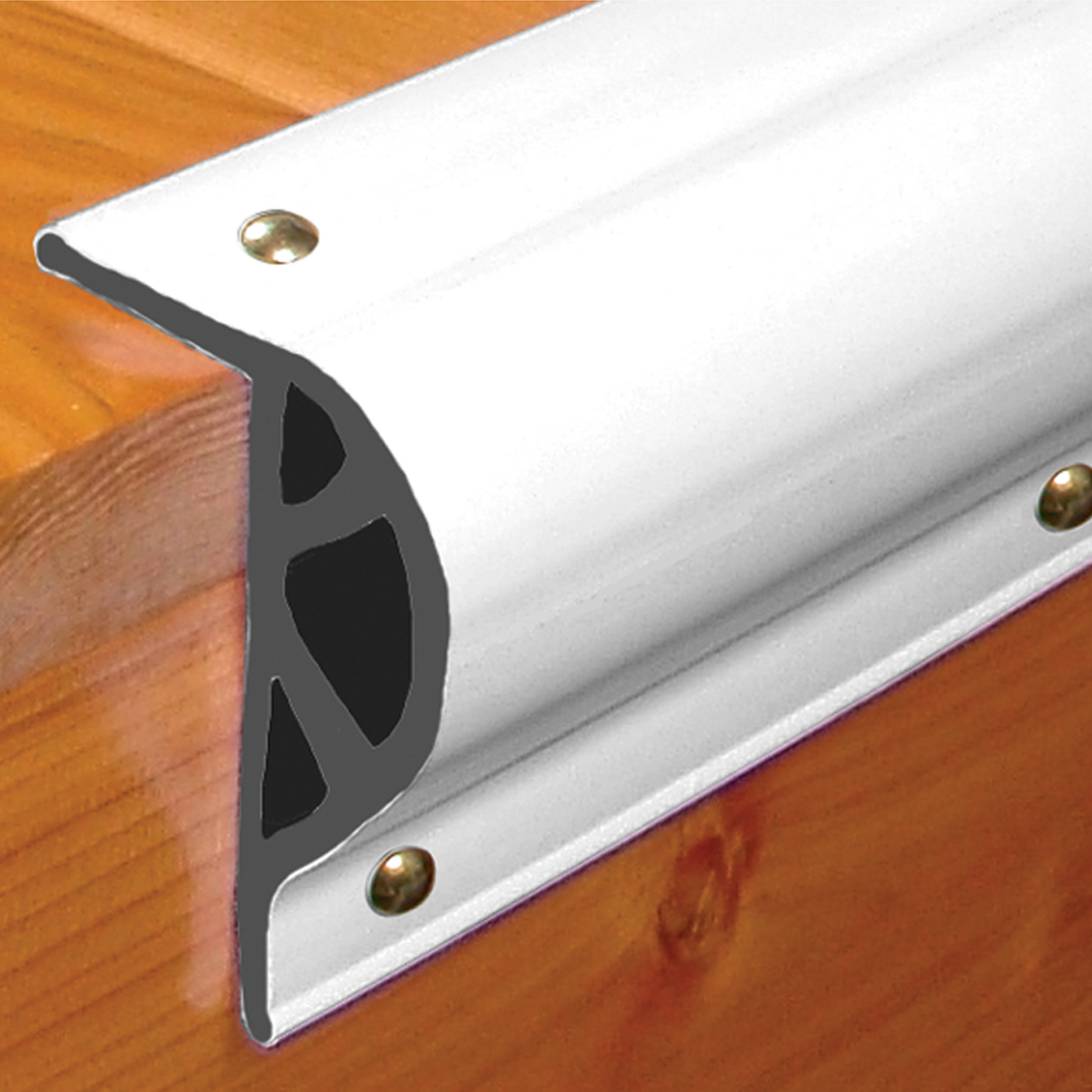 Taylor Made Commercial Grade Double Molded Dock Edging White "P" Shape 10' Coil #46012