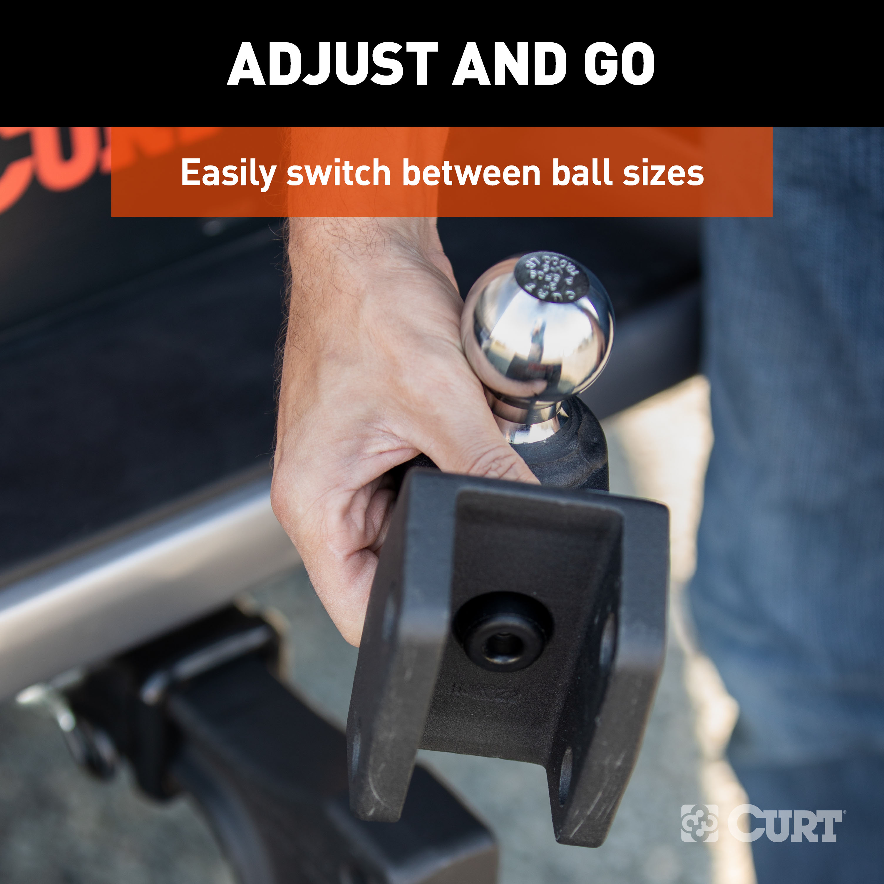 CURT Dual Ball Attachment for Weight Distribution Shank Trailer Hitch Ball Mount thumbnail 3