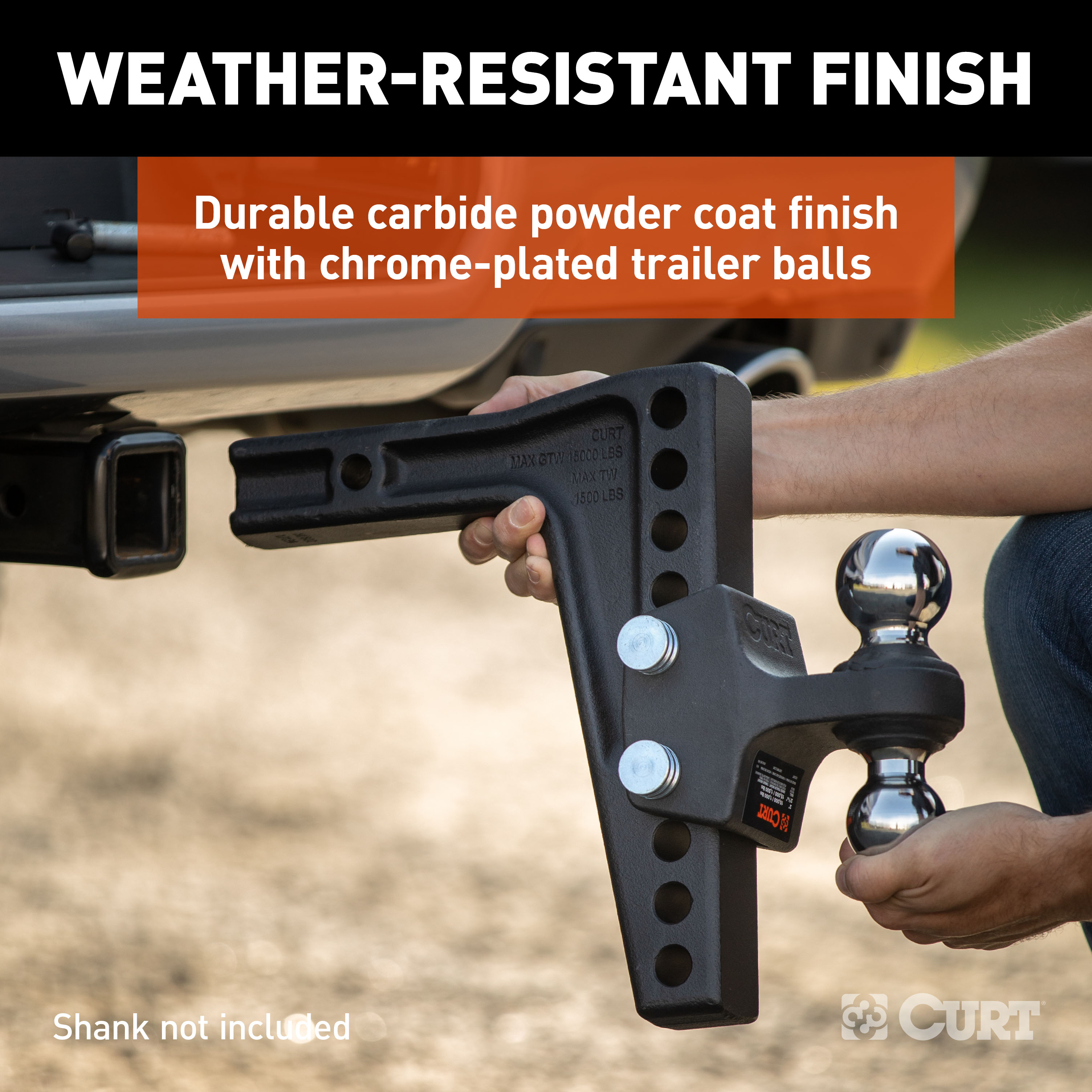 CURT Dual Ball Attachment for Weight Distribution Shank Trailer Hitch Ball Mount thumbnail 4