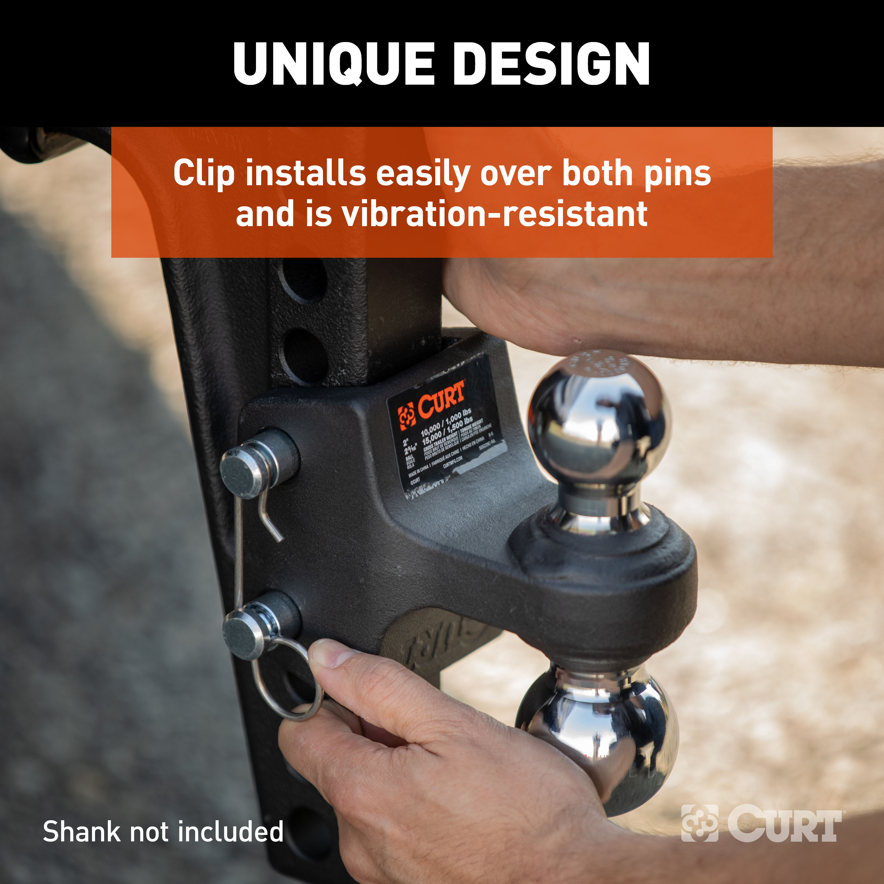CURT Dual Ball Attachment for Weight Distribution Shank Trailer Hitch Ball Mount thumbnail 6