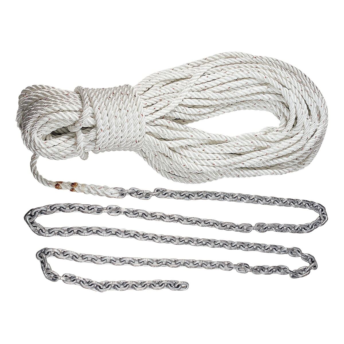 Lewmar Anchor Rode - 20' 5/16" G4 Chain, 200' 9/16" 3-Strand Nylon Rope with 3/8" Shackle
