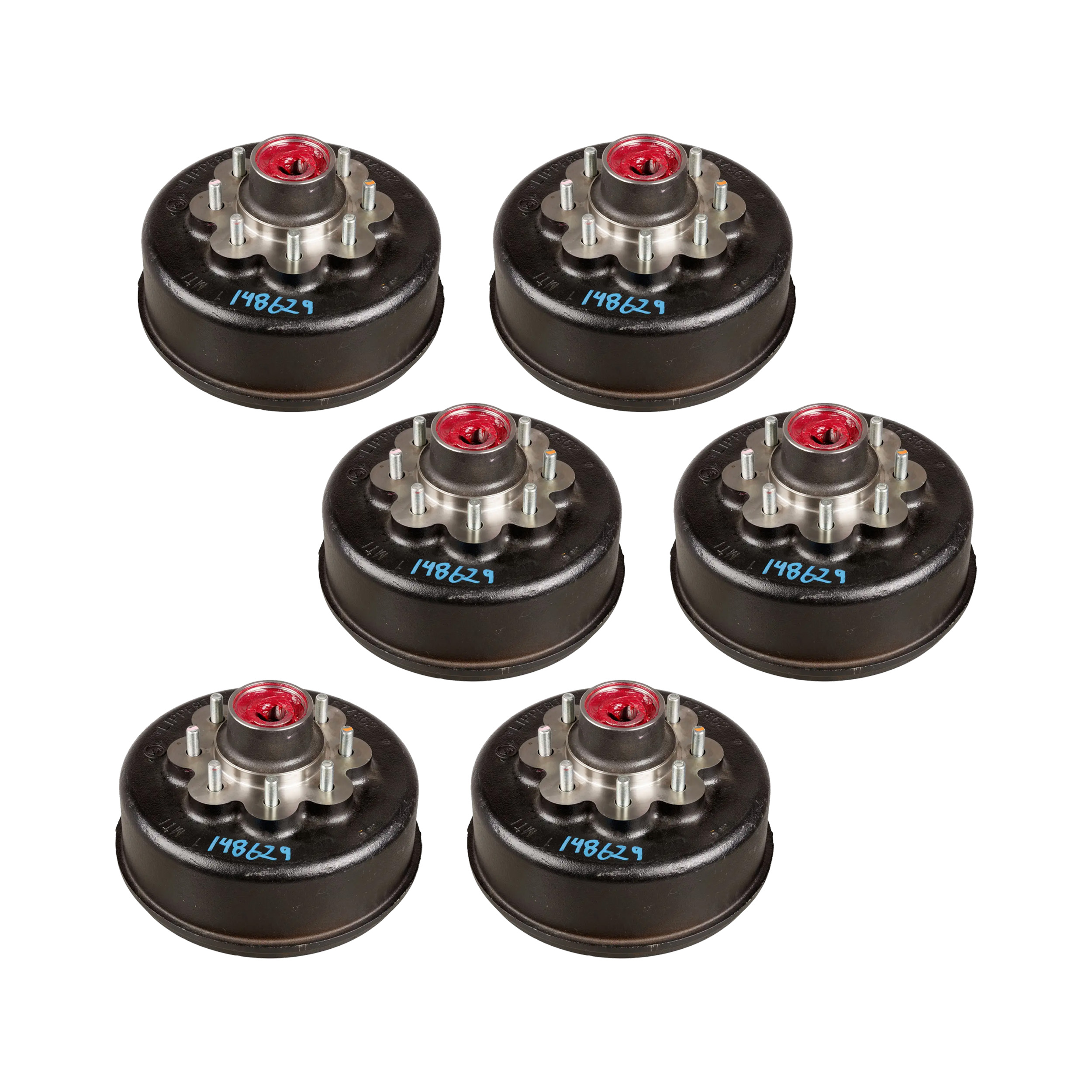 Lippert (6-Pack) 8K lbs RV Brake Drum Hub Assembly for 8,000- Axle - 8 on 6.5", 9/16" Stud - Heavy-Duty Trailer Component thumbnail 0
