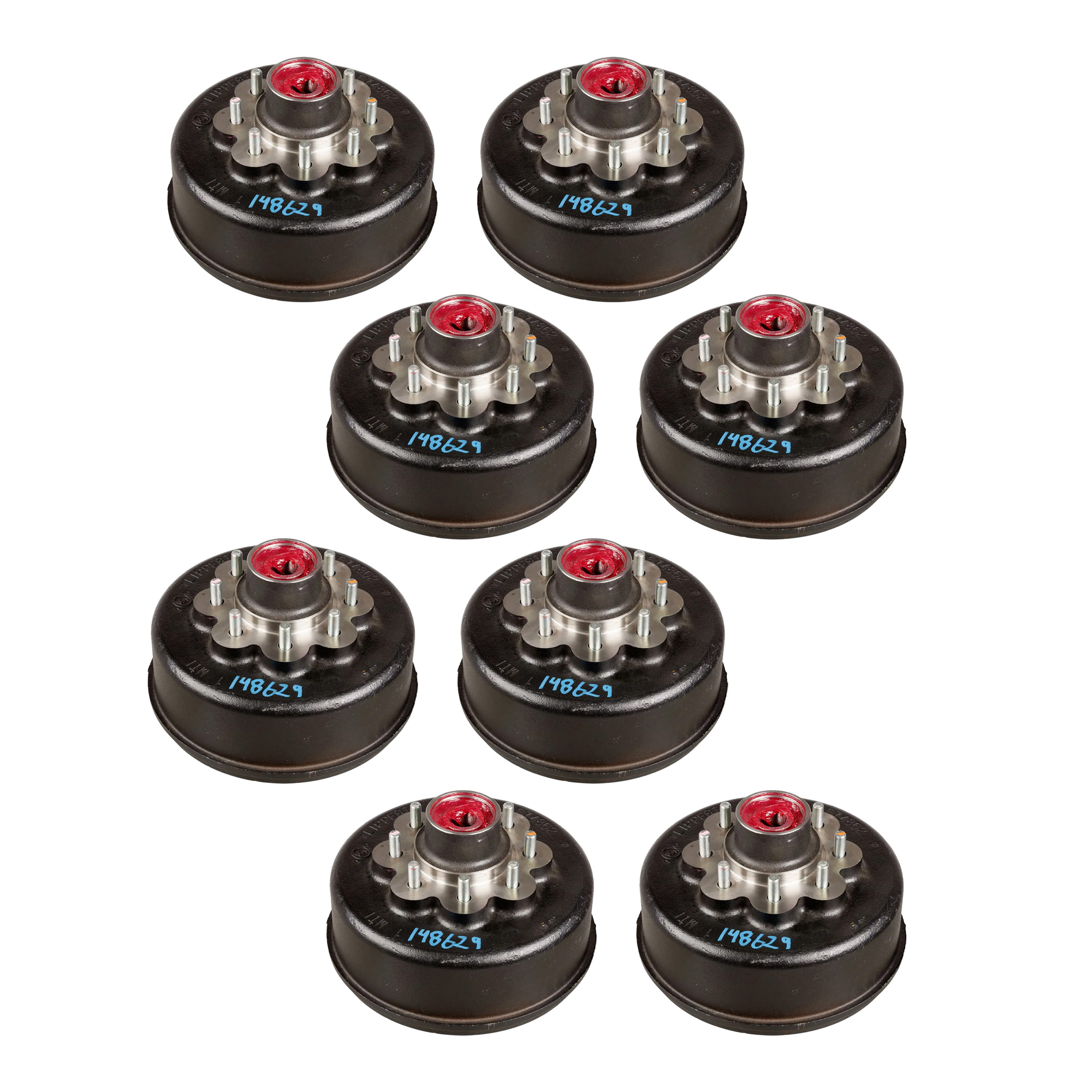 Lippert (8-Pack) 8K lbs RV Brake Drum Hub Assembly for 8,000- Axle - 8 on 6.5", 9/16" Stud - Heavy-Duty Trailer Component thumbnail 0