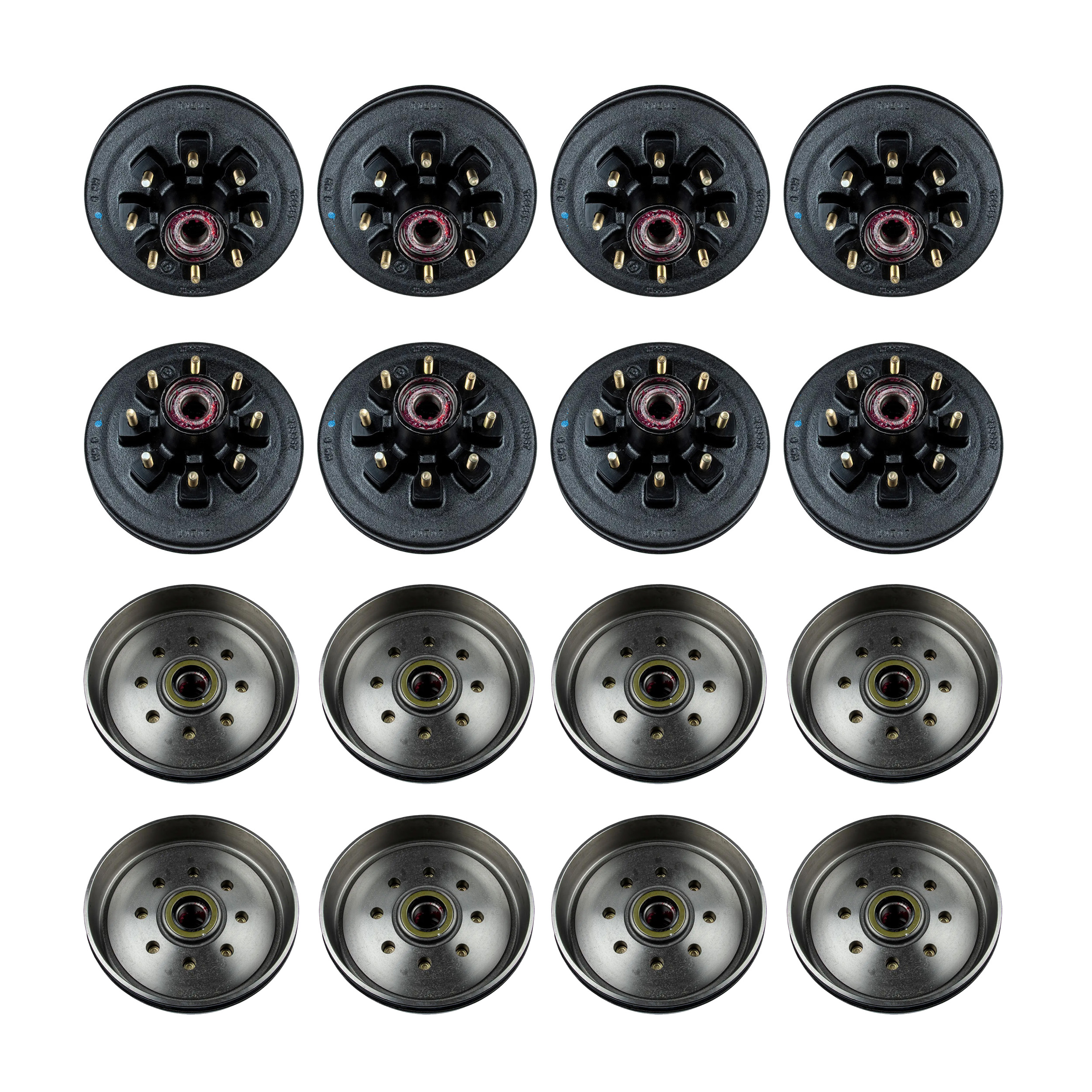 Lippert (8-Pack) 7K lbs 12" RV Brake Drum Hub for 7,000- Axle - 8 on 6.5", 1/2" Stud (Fully Assembled) - Heavy-Duty Trailer Component thumbnail 0