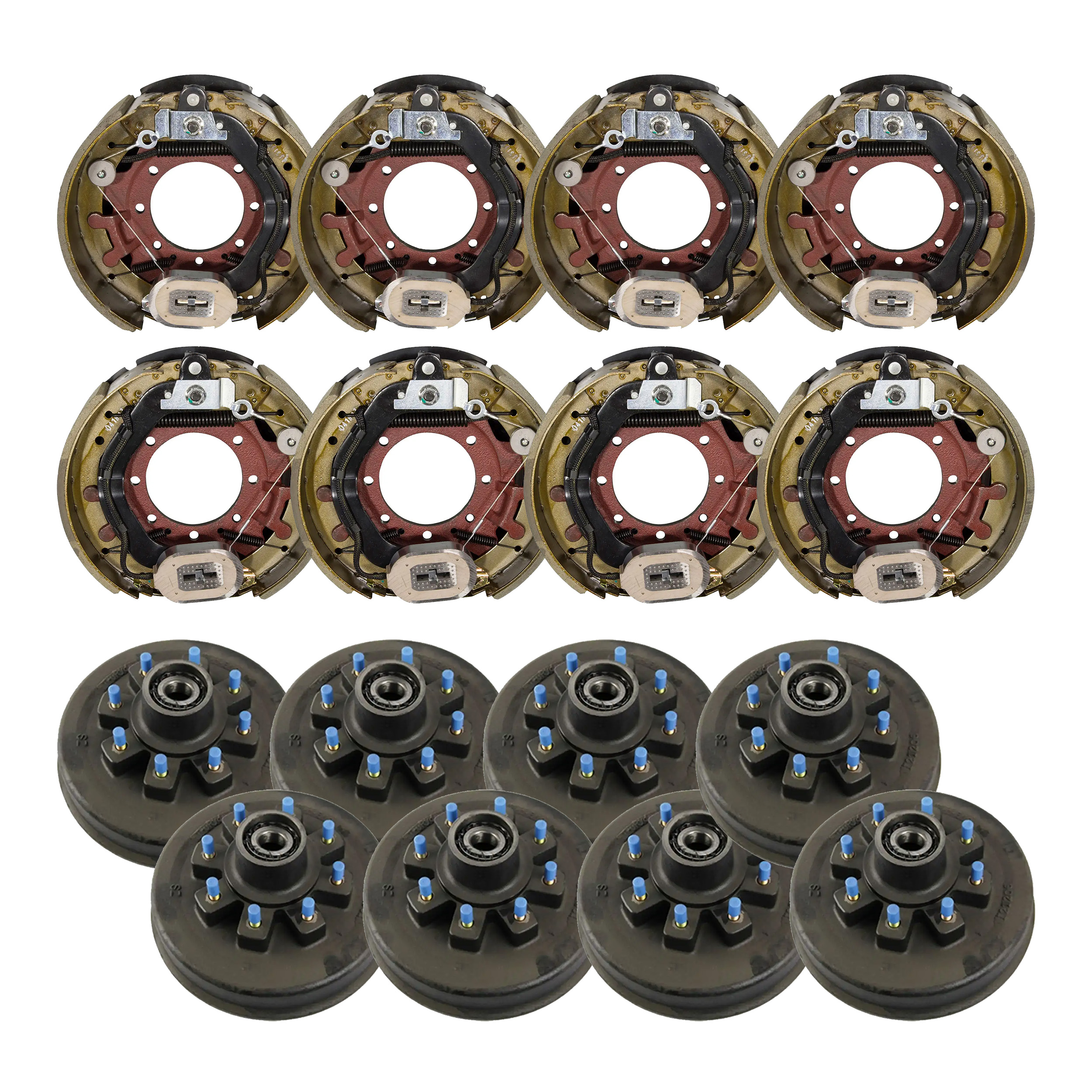 Lippert 12.25" x 5" 12,000 lb Trailer Brake Kit  8 Brake Drum Hubs (8 on 6.5", 5/8" Stud) with 4 Left & 4 Right Electric Bra LIPKITCI7HJ thumbnail 0
