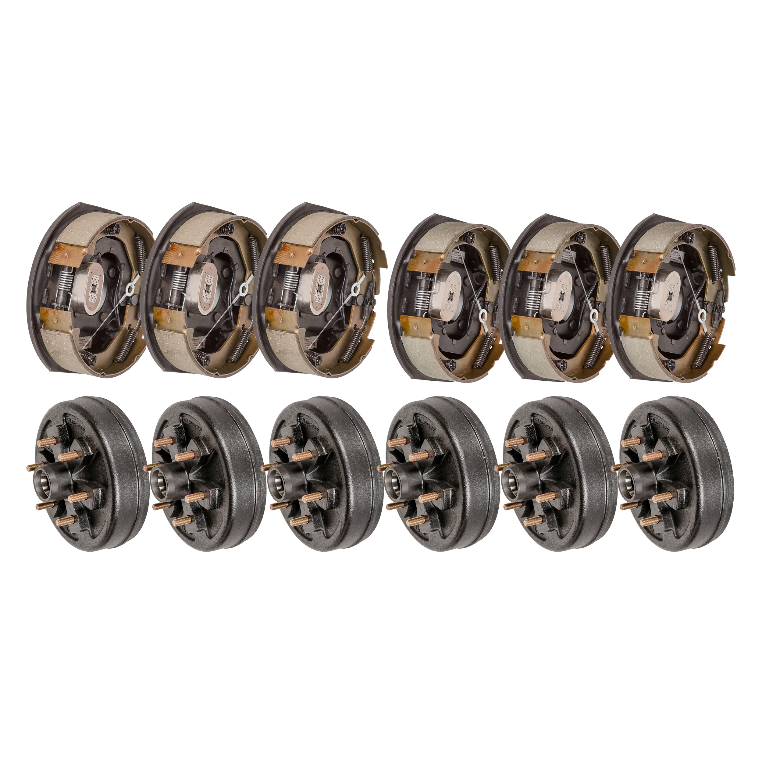 Lippert 10" Trailer Brake Kit  6 Hubs 6 on 5.5", 1/2" Stud, Plus 3 Left & 3 Right Forward Self-Adjusting Brakes for 4,400 lbs Axles LIPKIT5HAG4 thumbnail 0