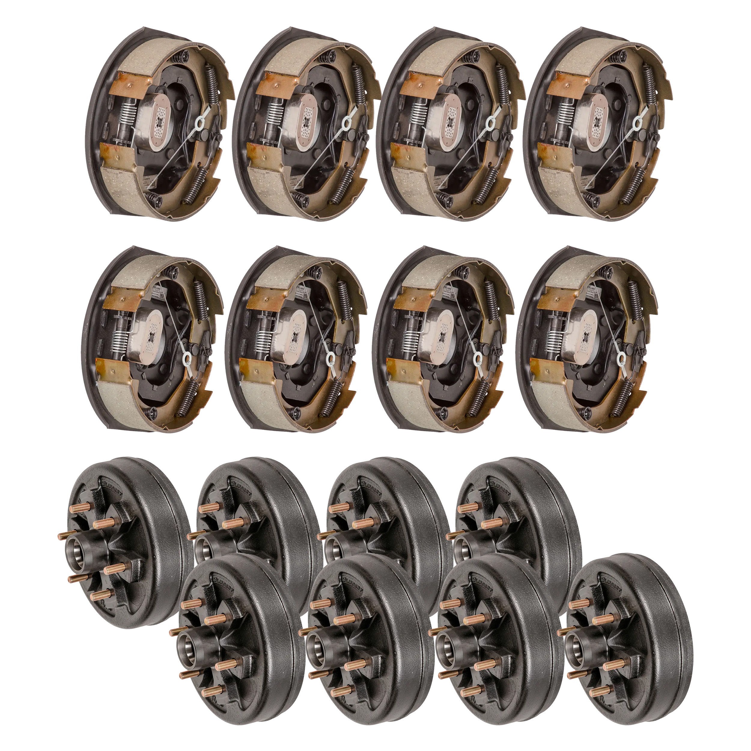 Lippert 10" Trailer Brake Kit  8 Hubs 6 on 5.5", 1/2" Stud, Plus 4 Driver & 4 Passenger Forward Self-Adjusting Brakes for 4,400 lbs Axles LIPKIT6C594 thumbnail 0