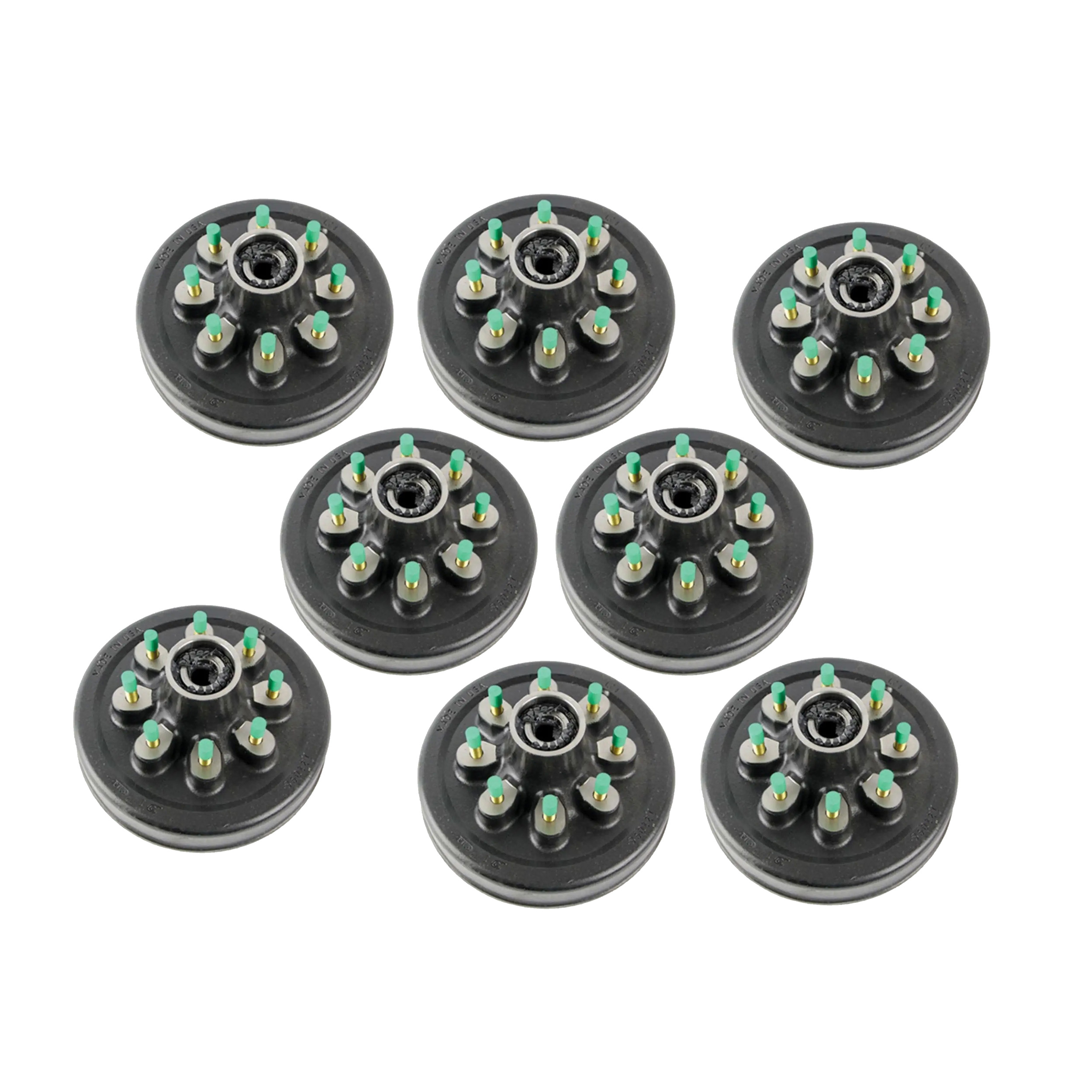 Lippert (8-Pack) 8K lbs Brake Drum Hub for 8,000- Axle - 8 on 6.5", 9/16" Stud (with Bearing Cups) - Heavy-Duty Trailer Component thumbnail 0