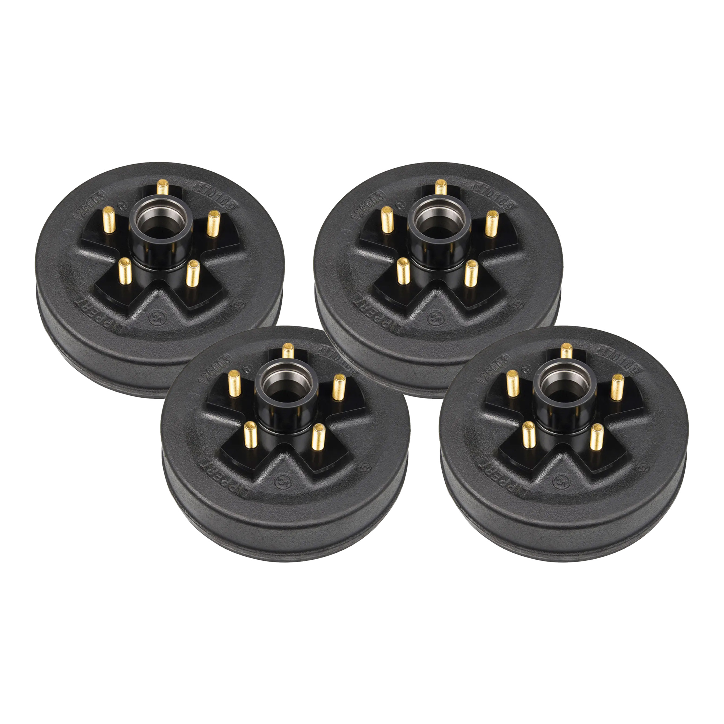 Lippert (4-Pack) 3500 lbs 10" Brake Drum Hub for 3,500- Axle - 5 on 4.5", 1/2" Stud - Heavy-Duty Trailer Component thumbnail 0
