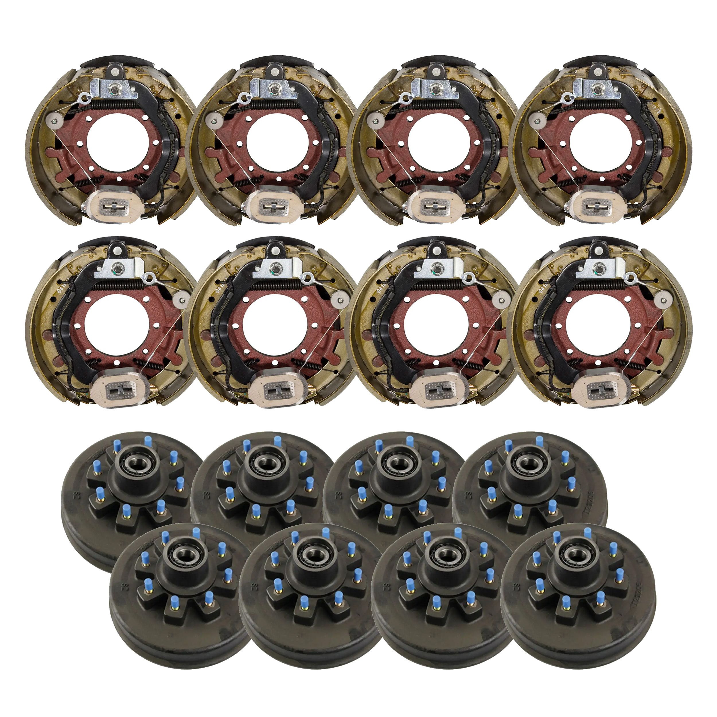 Lippert 12,000 lb Trailer Brake Kit  8 Brake Drum Hubs (8 on 6.5", 5/8" Stud) with 4 Left & 4 Right Electric Brake Assemblies (12.25" x 5") LIPKIT212F5 thumbnail 0