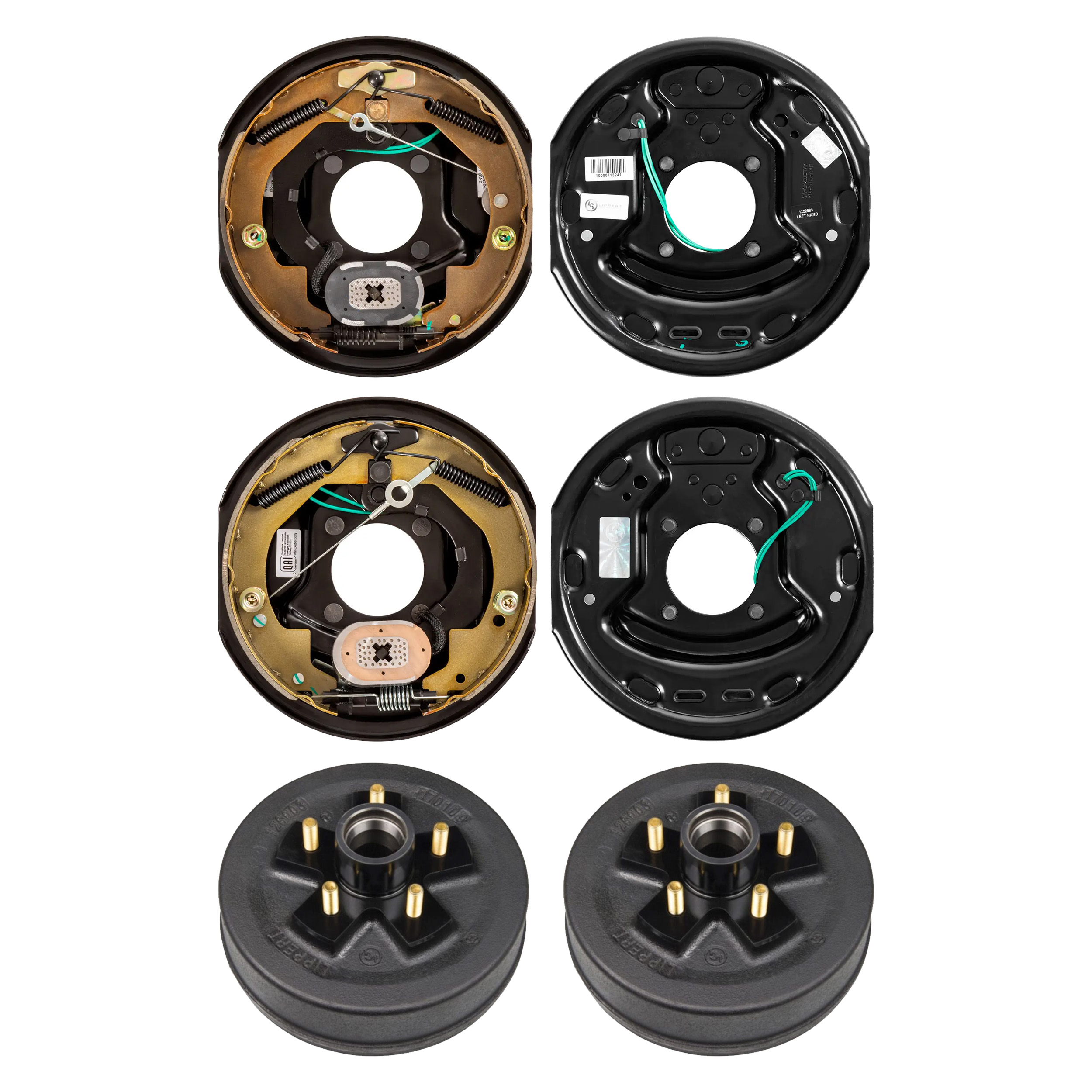 Lippert 10" 3,500 lb RV Brake Kit  2 Trailer Brake Hubs (5 on 4.5", 1/2" Stud) with 1 Left & 1 Right Forward Self-Adjusting Brake (10" x 2.25") LIPKITB5J18 thumbnail 0