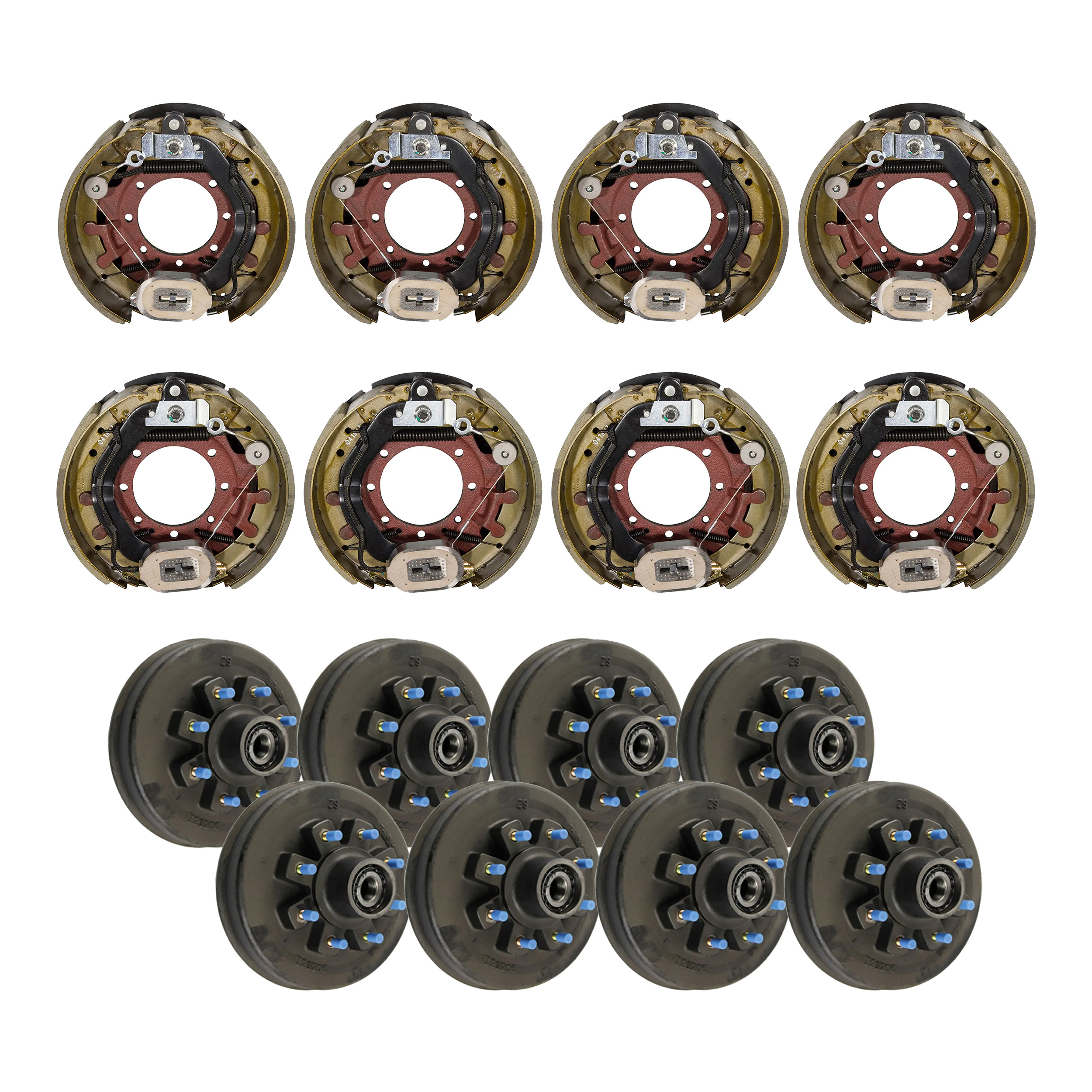 Lippert 12-1/4" x 5" Trailer Brake Kit – 8 Threaded Brake Hubs (16,000 lb, 8 on 275 mm, 17.5" Wheels, M22 Studs) with 4 Left & 4 Right Forward Self-Adjusting Brakes thumbnail 0