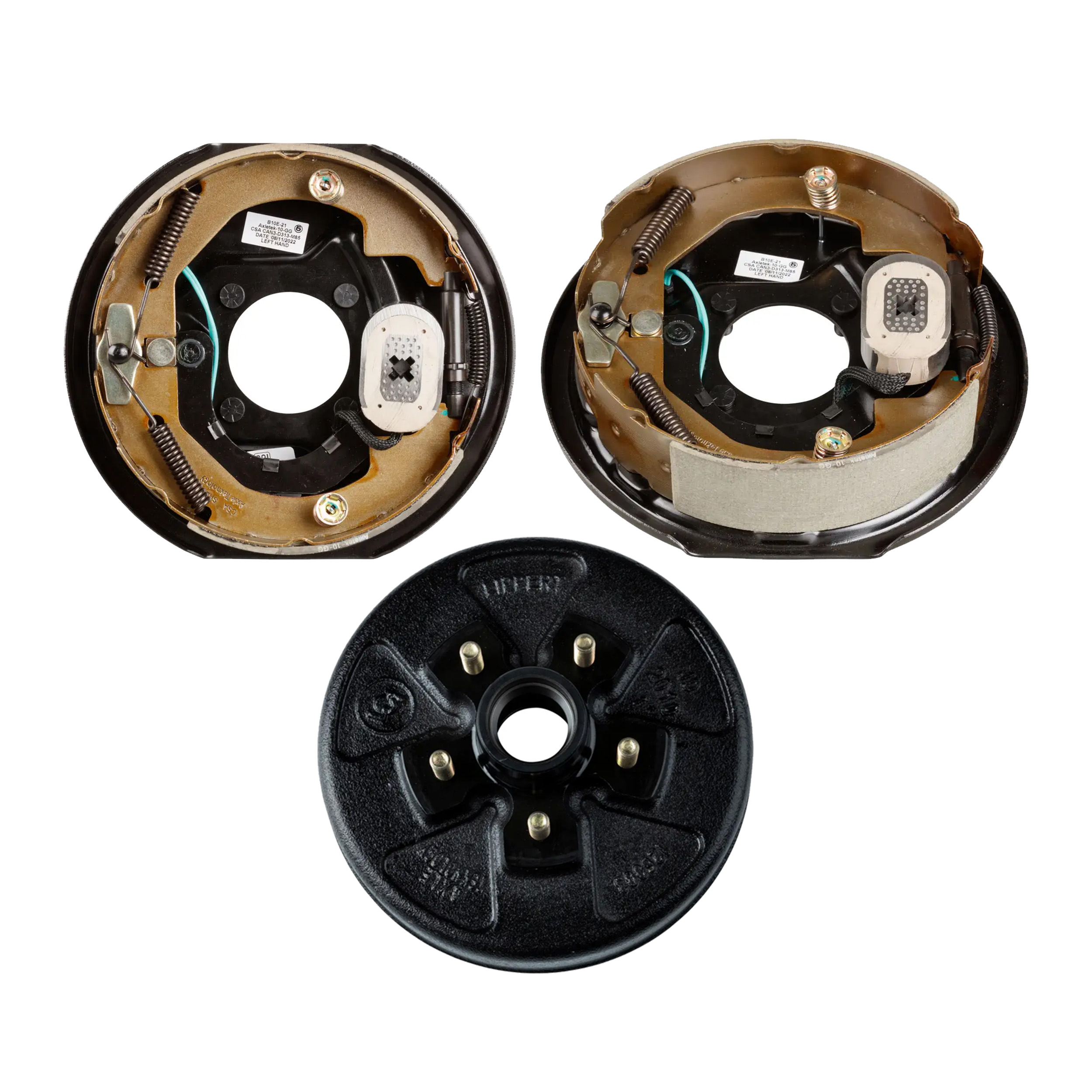 Lippert 10" 3,500 lb Electric Trailer Brake Kit  1 Brake Drum Hub (5 on 4.5", 1/2" Stud with Bearing Cone) with 1 Left Electric Brake Assembly (10" x 2.25") LIPKIT0EHI2 thumbnail 0
