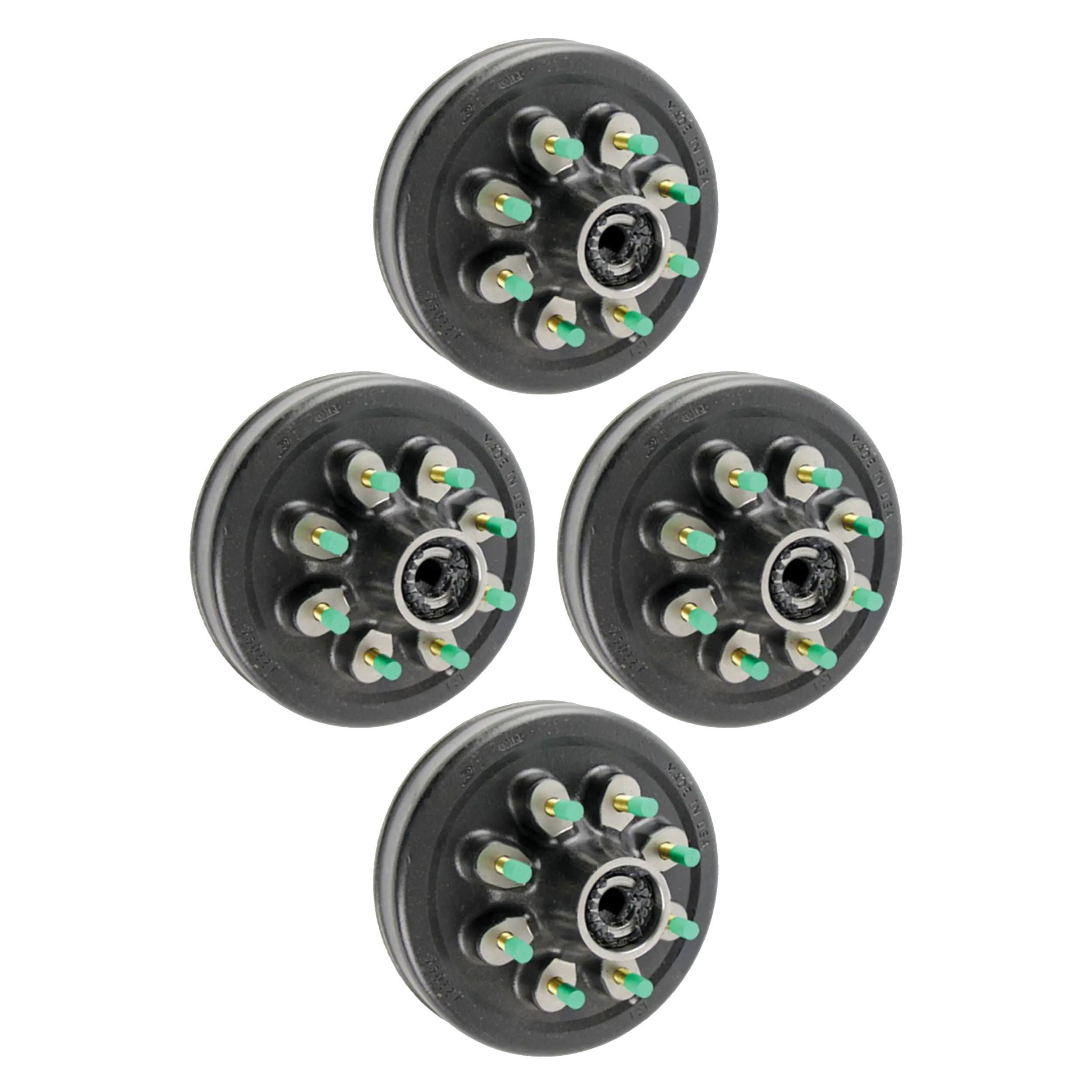 Lippert (4-Pack) 8K lbs Brake Drum Hub for 8,000- Axle - 8 on 6.5", 9/16" Stud (with Bearing Race) - Heavy-Duty Trailer Component thumbnail 0