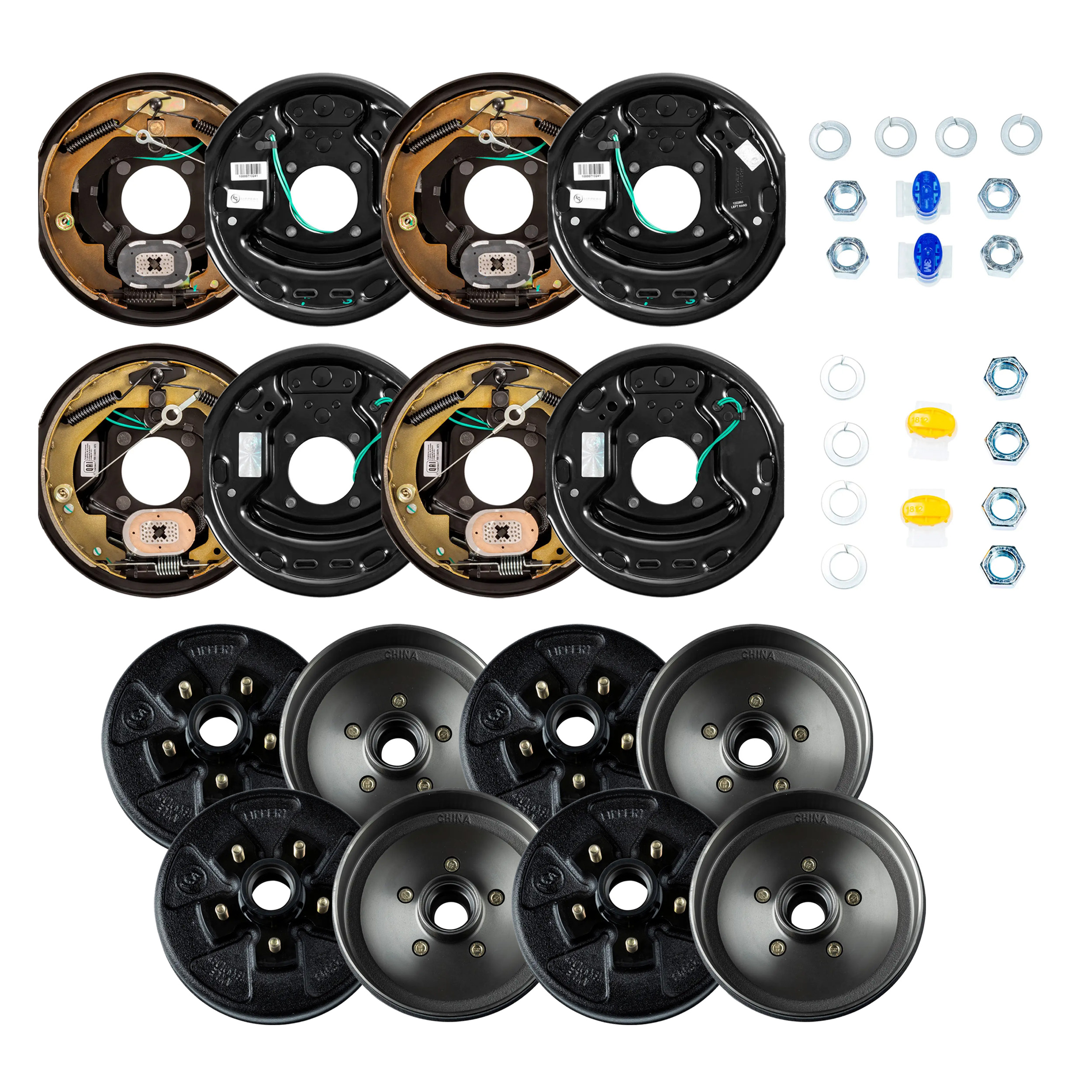 Lippert 3,500 lb Trailer Brake Kit  2 Forward Self-Adjusting Brakes (Left & Right, 10" x 2.25") & 4 Brake Drum Hubs (5 on 4.5", 1/2" Stud, with Bearing Cone) LIPKITHABE8 thumbnail 0