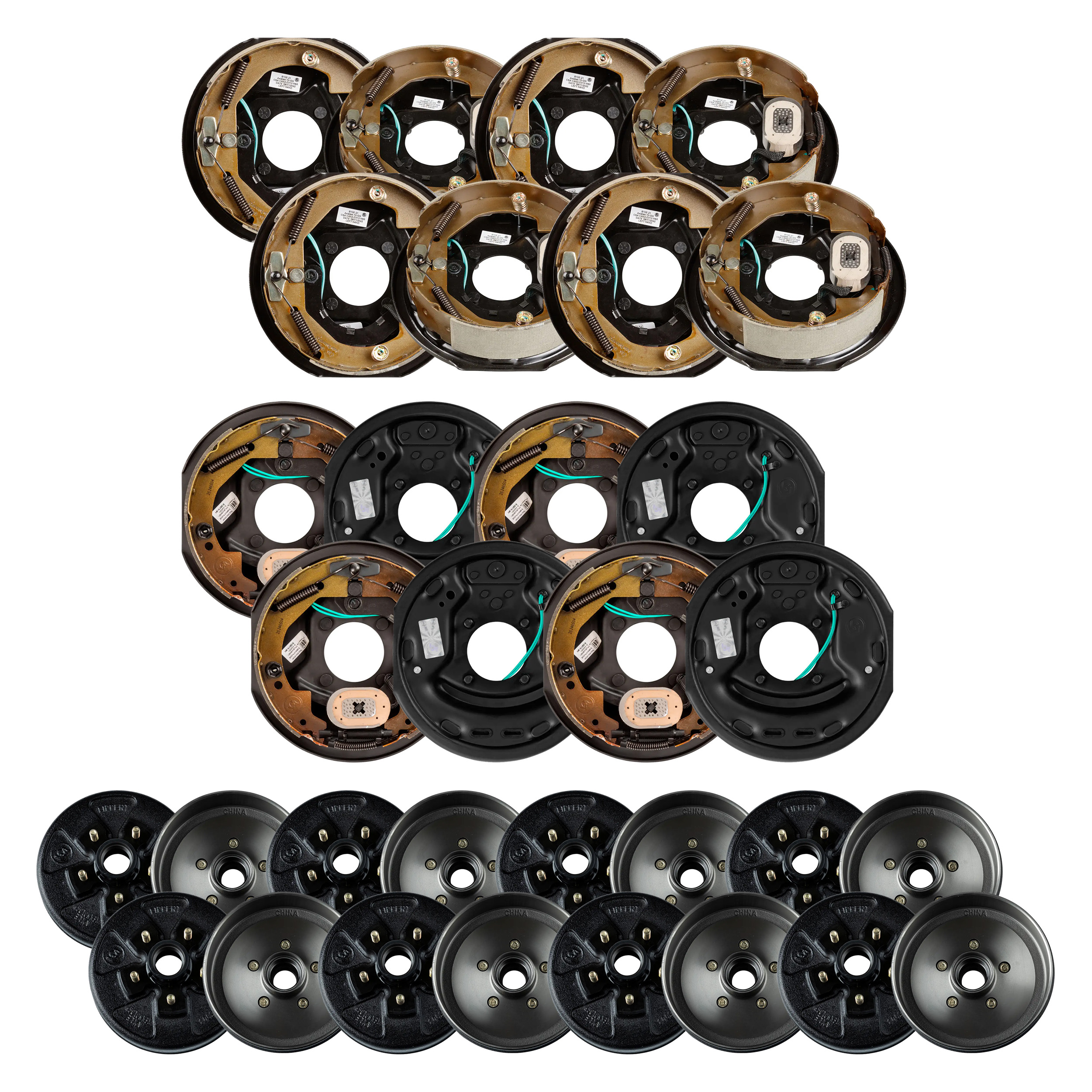 Lippert 3,500-lb 10" Electric Trailer Brake Assemblies Left & Right + 10" Brake Drum Hub with Bearing Cone, 5 on 4.5", 1/2" Stud LIPKIT26BDF thumbnail 0
