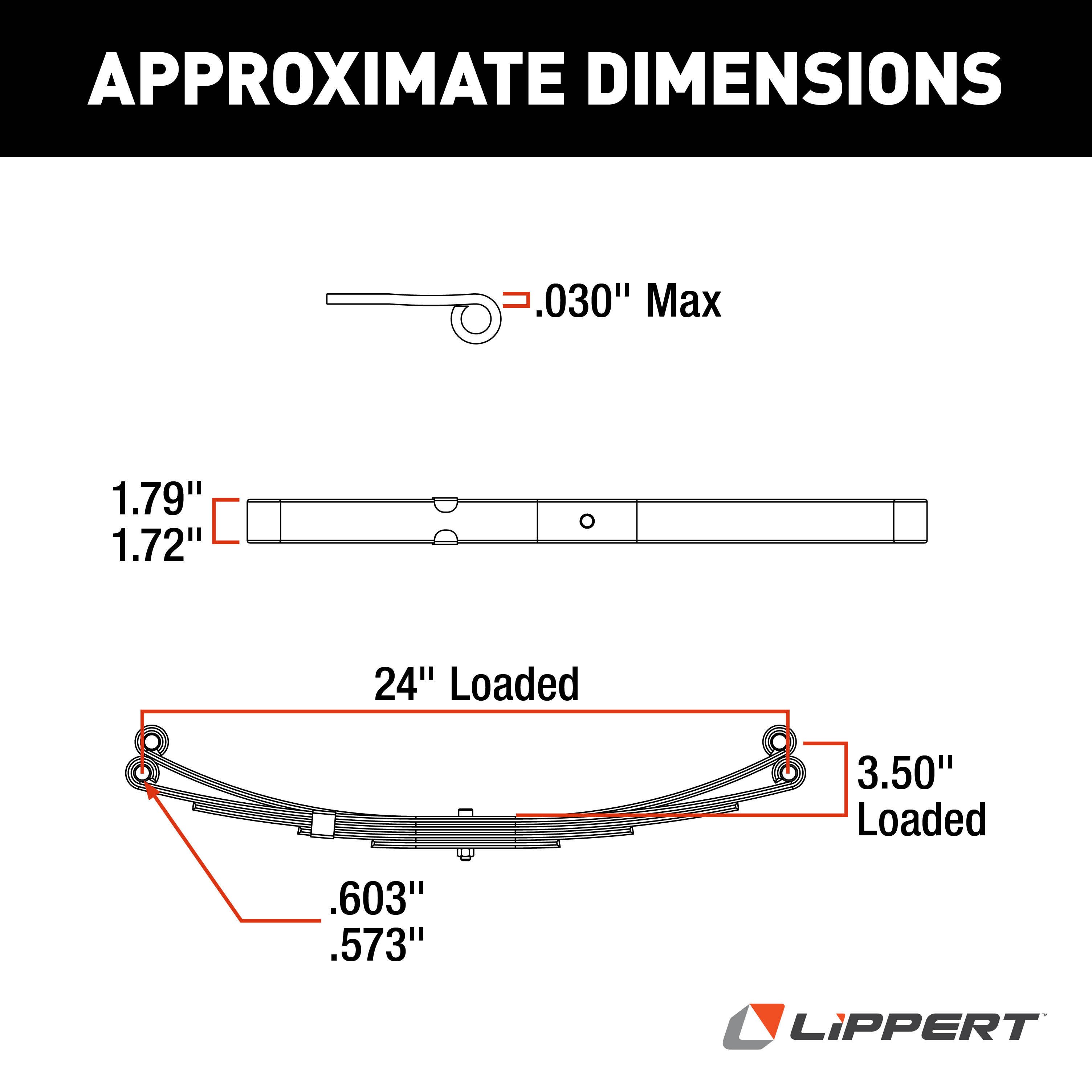 Lippert 24" Leaf Spring Loaded Length - 1,250 lbs. 127103 thumbnail 3