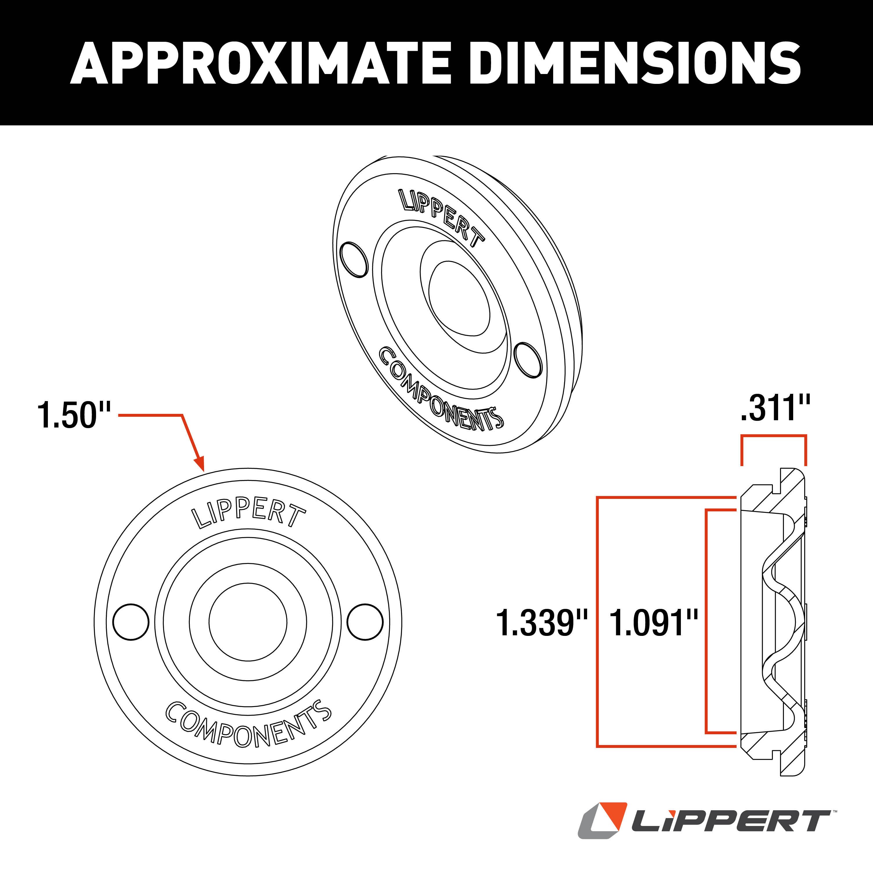 Lippert Universal Rubber Inserts for Axle Hub Dust Caps - 2,000 to 8,000 lbs. (10-Pack) 693722 thumbnail 4