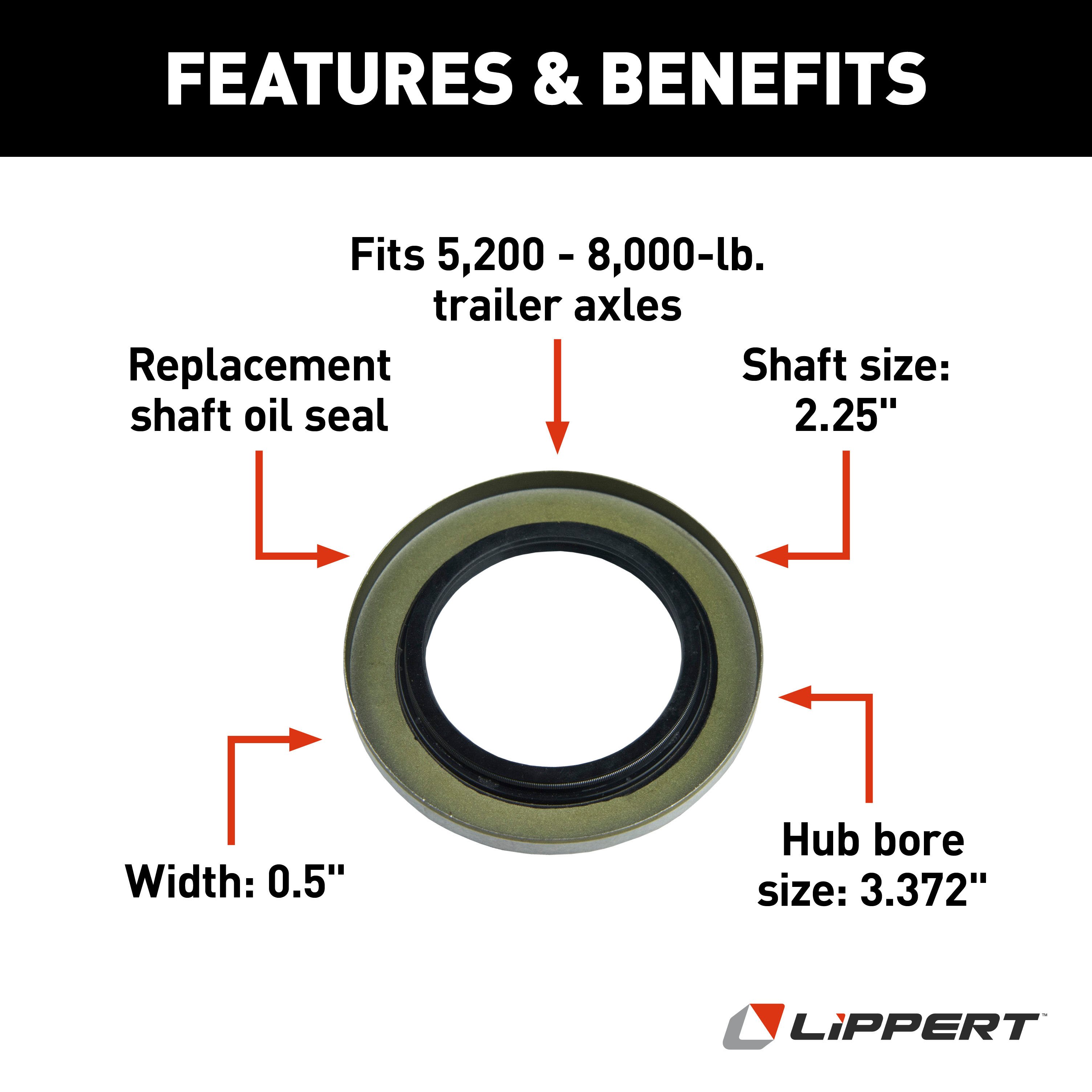 Lippert Shaft Oil Seal - 5,200-8,000-lb. Axles, 2.25" ID 276712 thumbnail 1