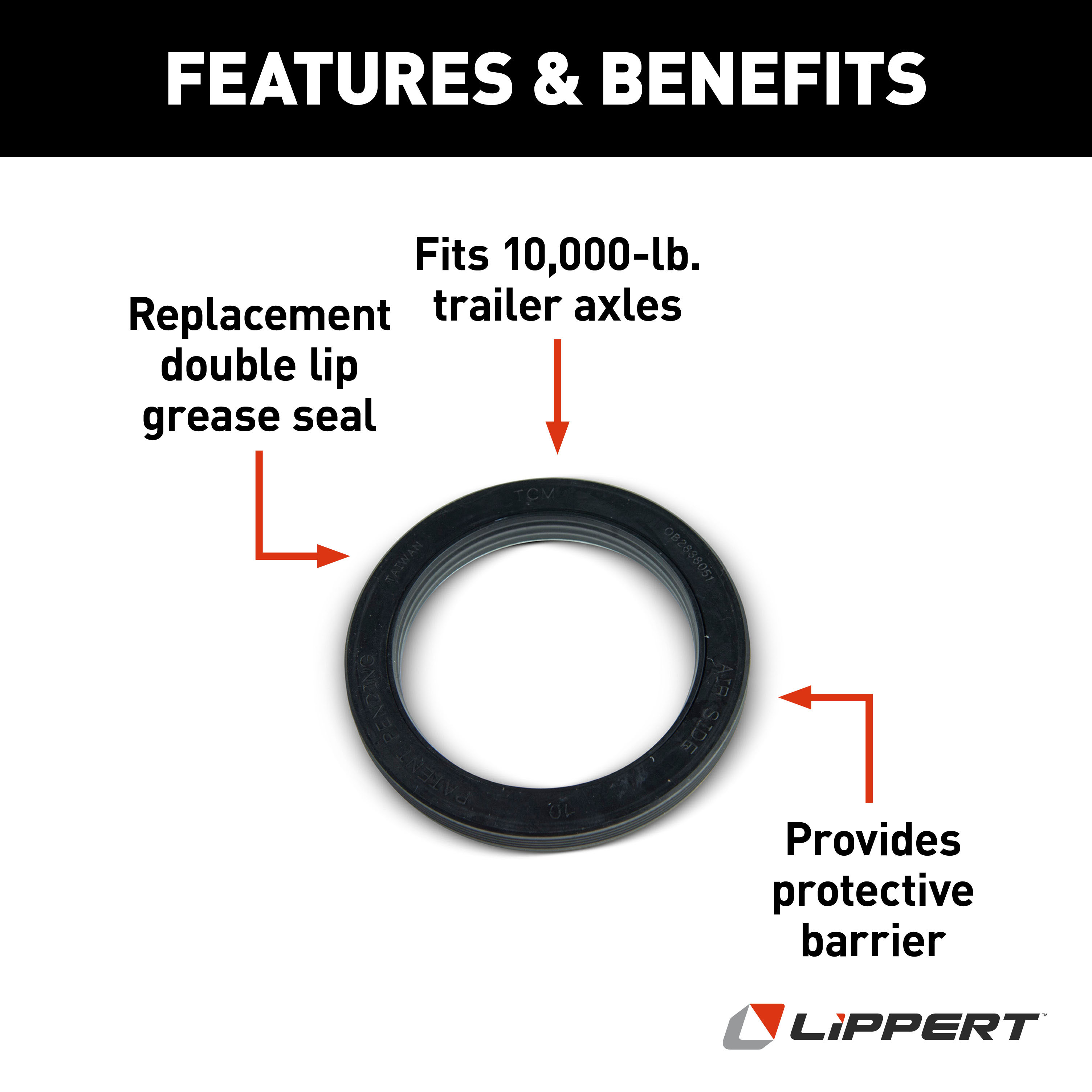 Lippert Wheel End Oil Seal - 10,000-lb. Axles, 2.875" ID 176692 thumbnail 2