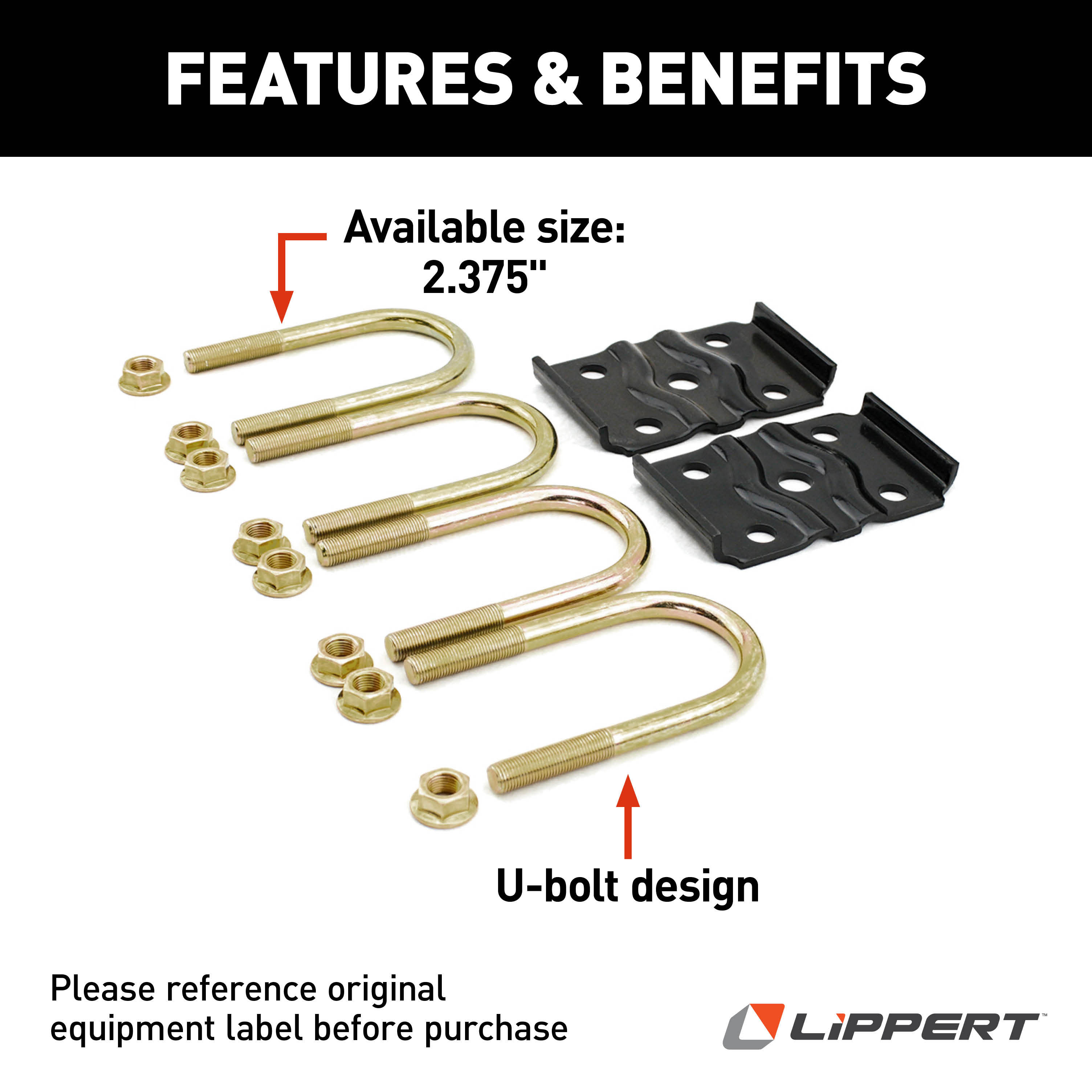 Lippert Axle Mounting Kit - 2.38" Tube 297427 thumbnail 1