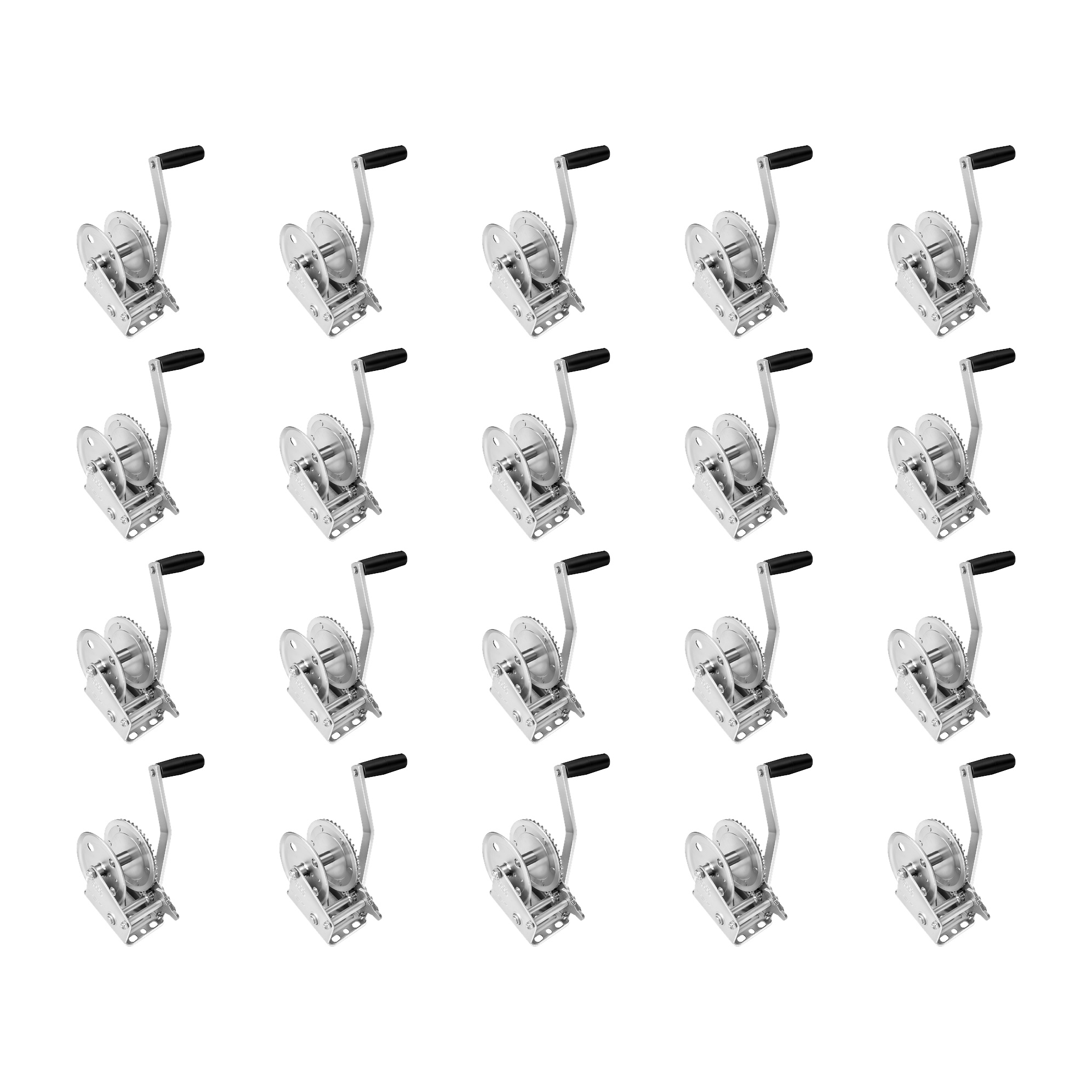 Fulton (20-Pack) Trailer Winch, Single-Speed, 1,500 lbs. Capacity, No Strap, 8 Inch Handle, Silver thumbnail 0