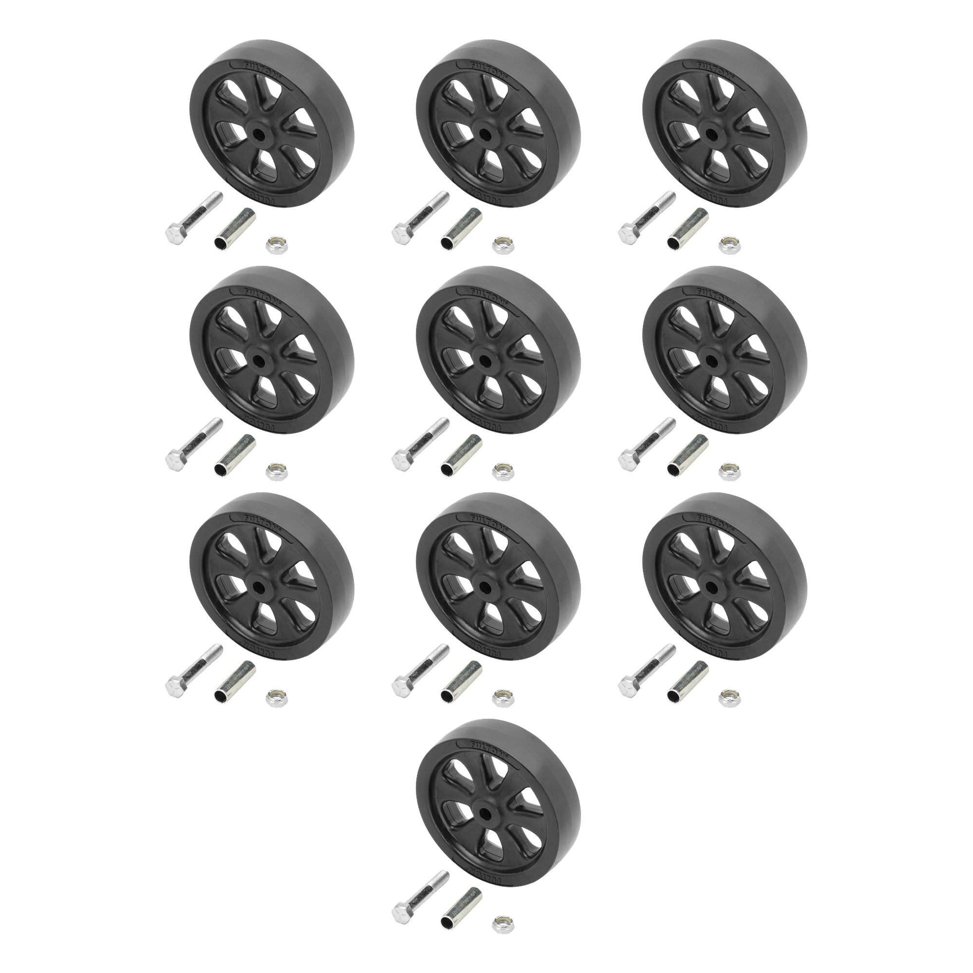 Fulton (10-Pack) Trailer Jack Replacement Part, Service Kit, 8 Inch Wheel thumbnail 0