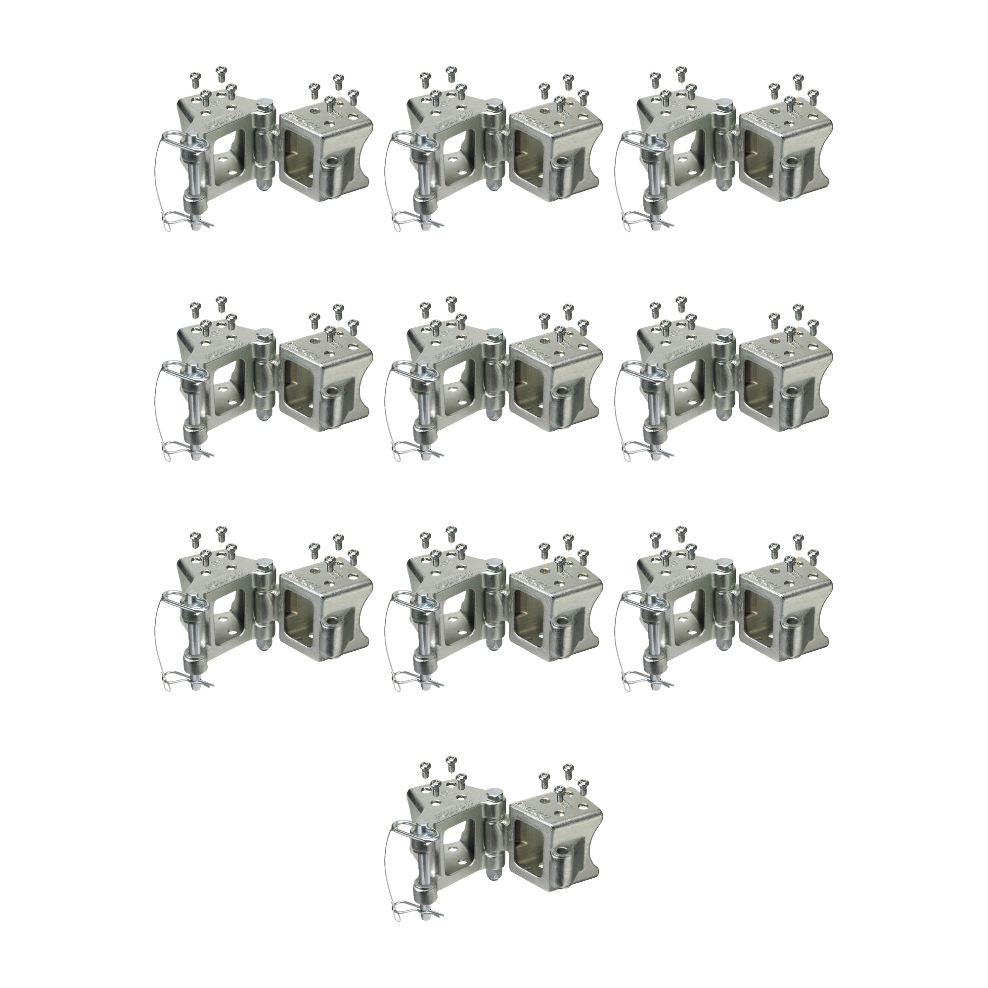 Fulton (10-Pack) Fold-Away Hinge Kit, Bolt On, 5,000 lbs. Capacity, 3 Inch x 3 Inch, Silver thumbnail 0