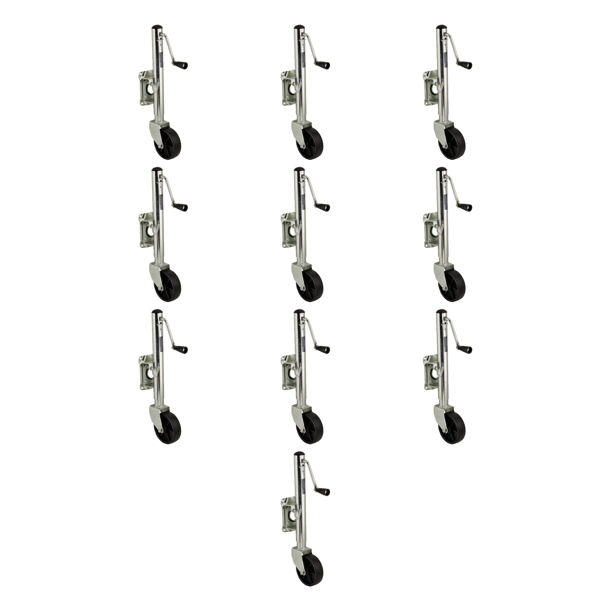 Fulton (10-Pack) Marine Trailer Jack, 1,200 lbs. Lift Capacity, Sidewind, Bolt-On Side Mount, 10 Inch Travel thumbnail 0