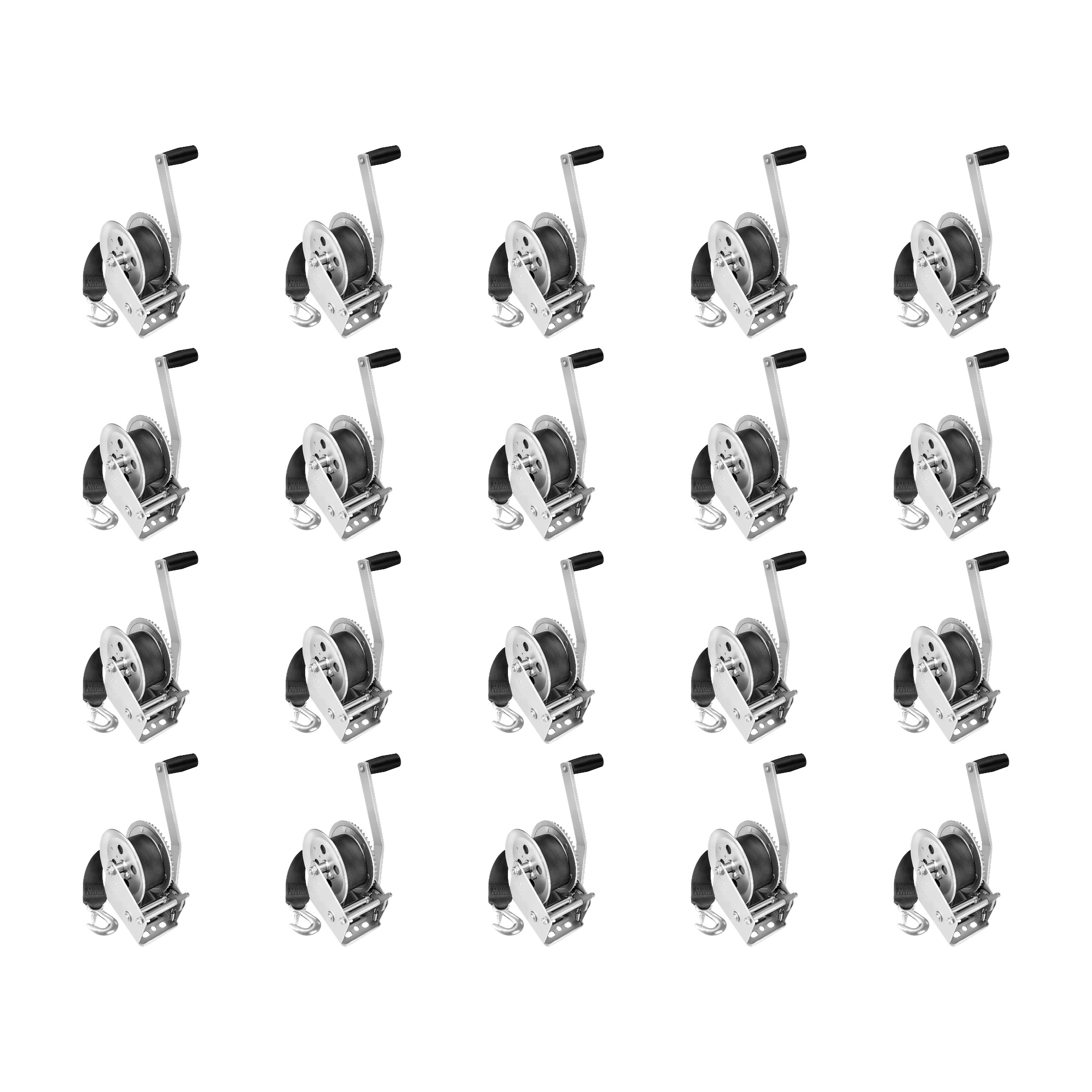 Fulton (20-Pack) Trailer Winch, Single-Speed, 1,800 lbs. Capacity, 20 Foot Strap, 8 Inch Handle, Silver thumbnail 0