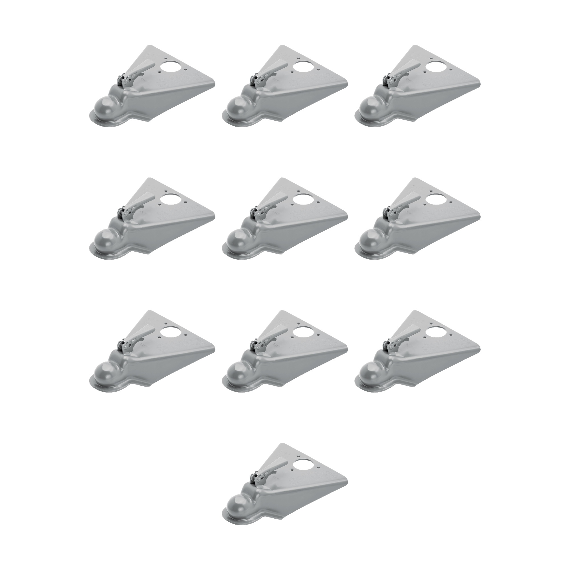 Fulton (10-Pack) A-Frame Coupler, 2-5/16 Inch Diameter, Round Jack Hole, Weld-On, 10,000 lbs. Capacity, Gray thumbnail 0