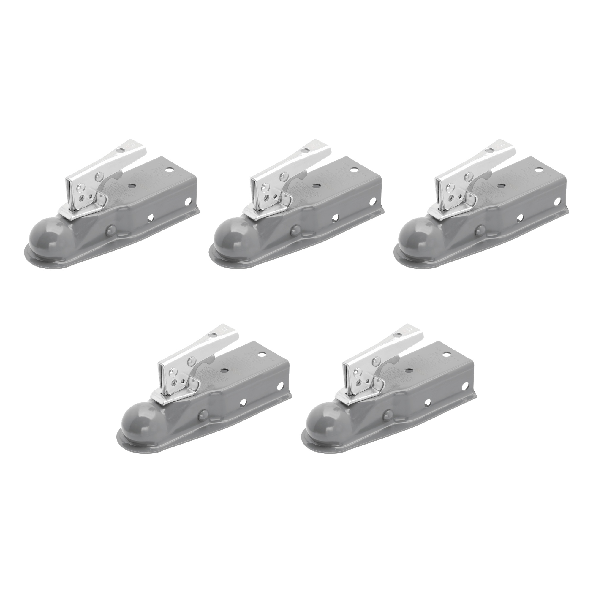 Fulton (5-Pack) Straight Coupler, 2 Inch Diameter, 3,500 lbs. Capacity, 3 Inch Channel Width, Gray