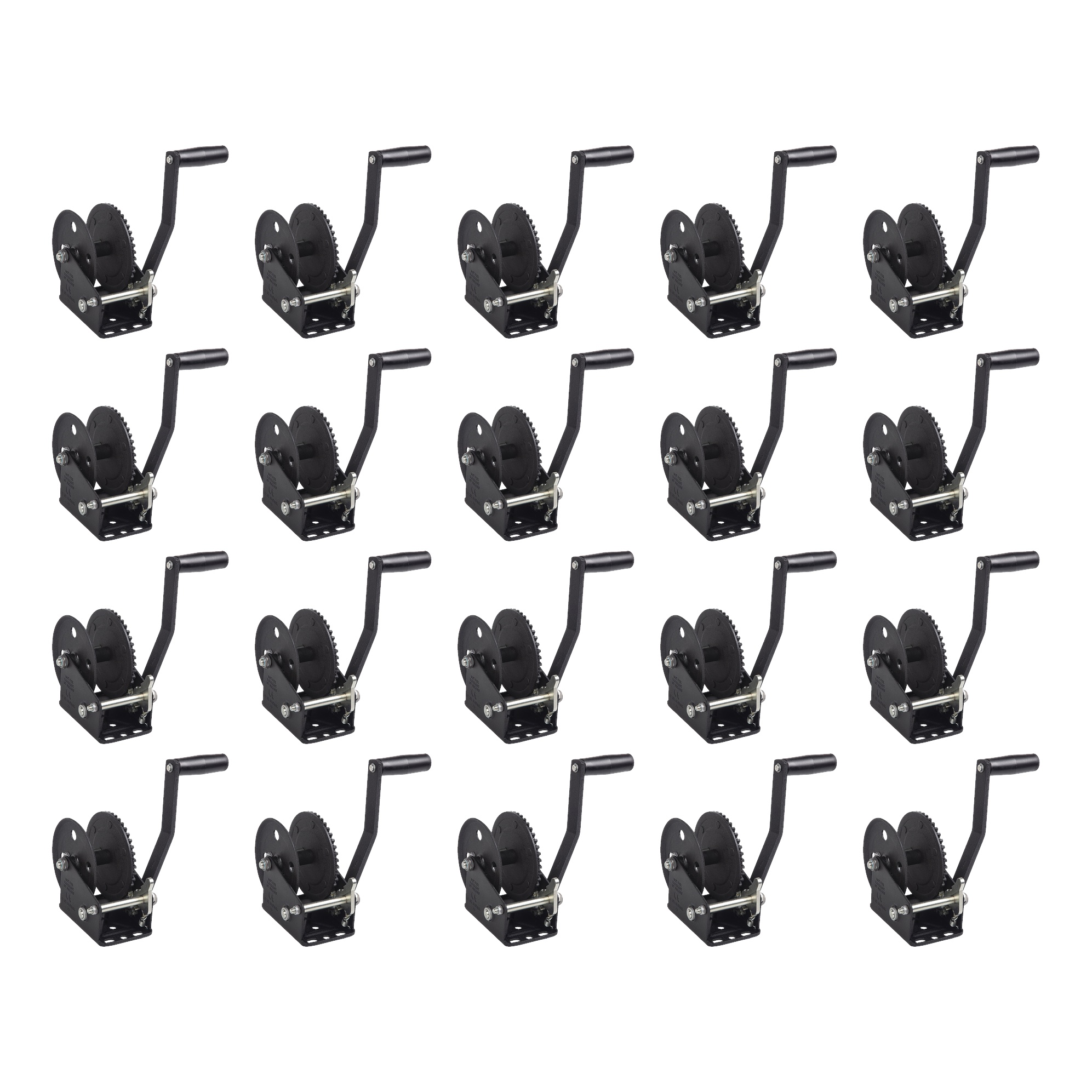 Fulton (20-Pack) Trailer Winch, Single-Speed, 1,500 lbs. Capacity, No Strap, 8 Inch Handle, Black thumbnail 0