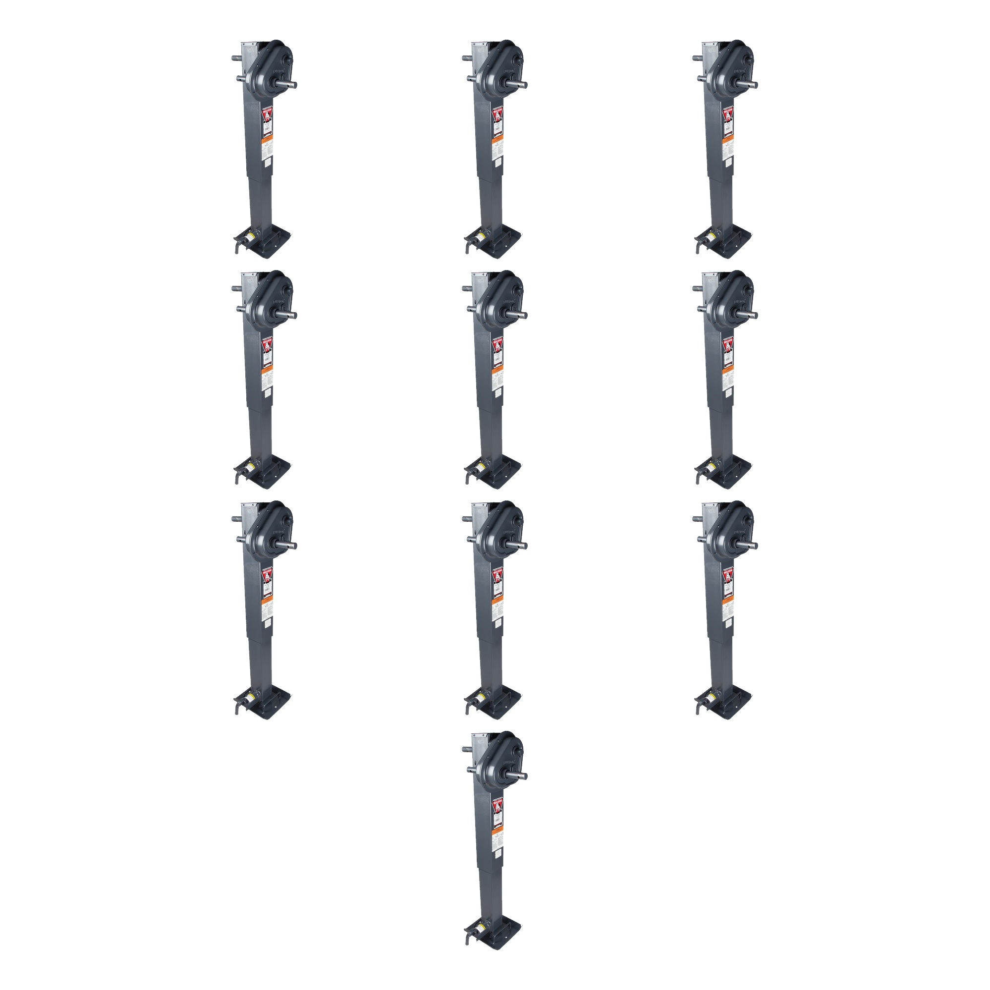 BULLDOG (10-Pack) Two-Speed Square Trailer Jack, 12,000 lbs. Lift Capacity, Sidewind, 12-1/2 Inch Travel, Non Spring Return, Pull Pin to the Front, Planetary Gearbox Style thumbnail 0