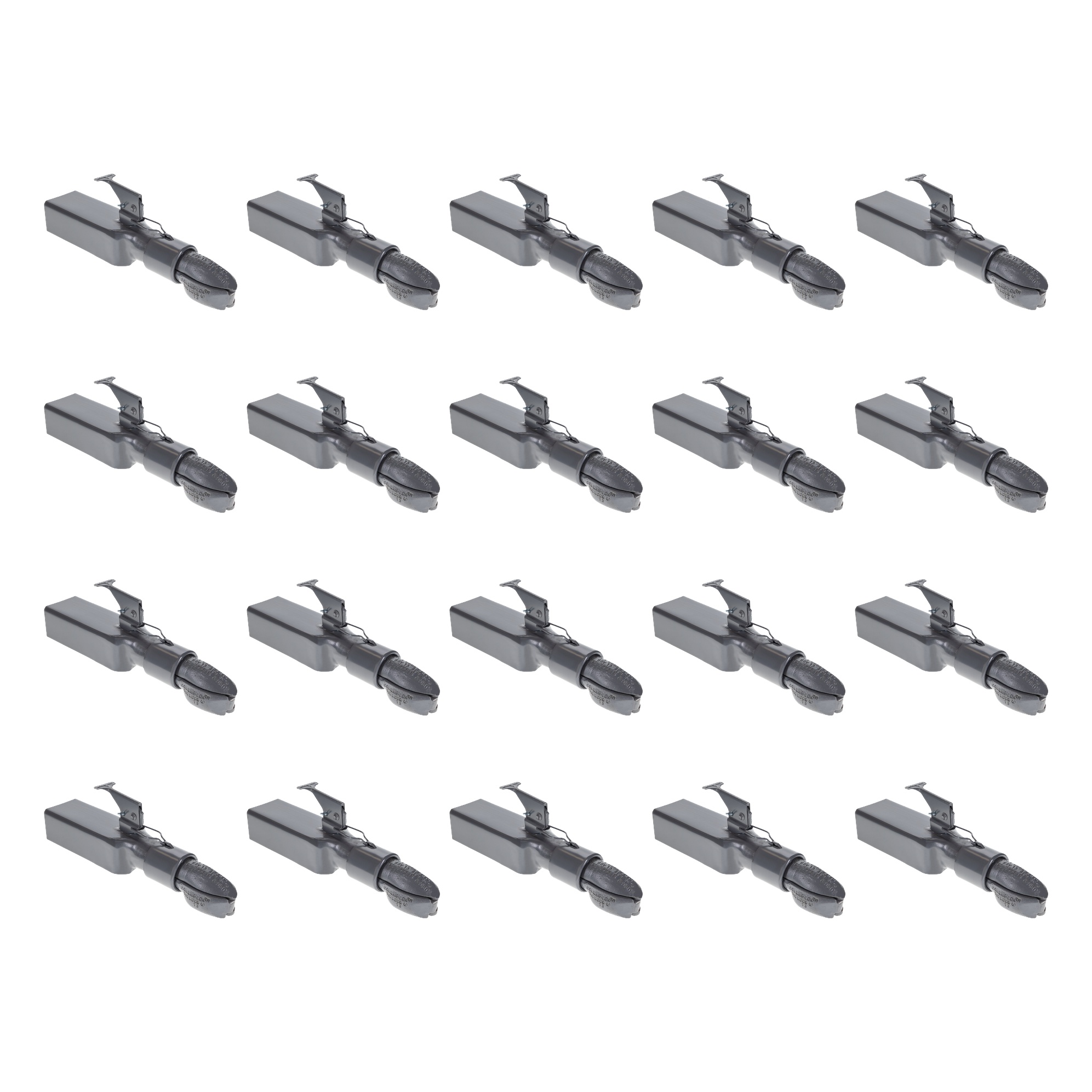 BULLDOG (20-Pack) Collar-Lok Straight Coupler, 2 Inch Diameter, High Profile Latch, 5,000 lbs. Capacity, 3 Inch Channel Width, Gray thumbnail 0