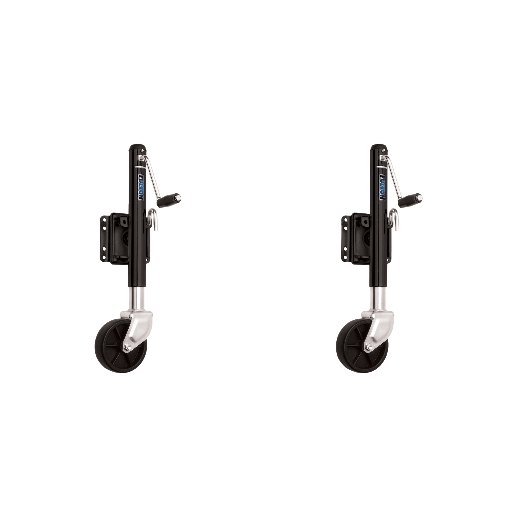 Fulton (2-Pack) Utility Trailer Jack, Side Mount, 1,200 lbs. Lift Capacity, Sidewind, Bolt-On, 10 Inch Travel, Black thumbnail 0