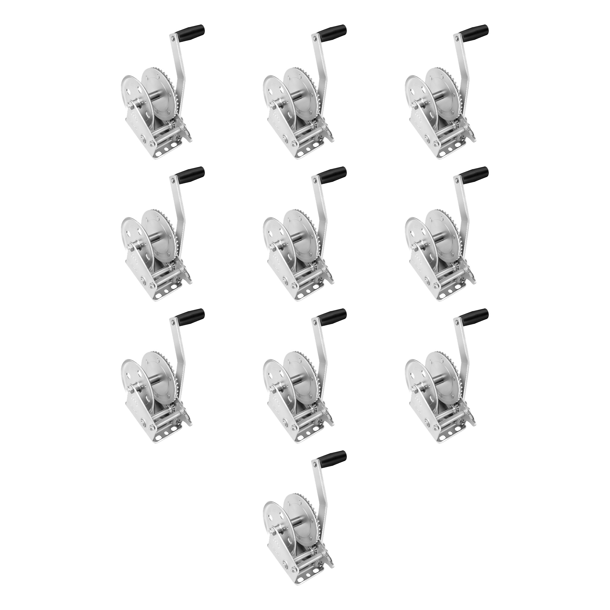 Fulton (10-Pack) Trailer Winch, Single-Speed, 1,100 lbs. Capacity, No Strap, 7 Inch Handle, Silver thumbnail 0
