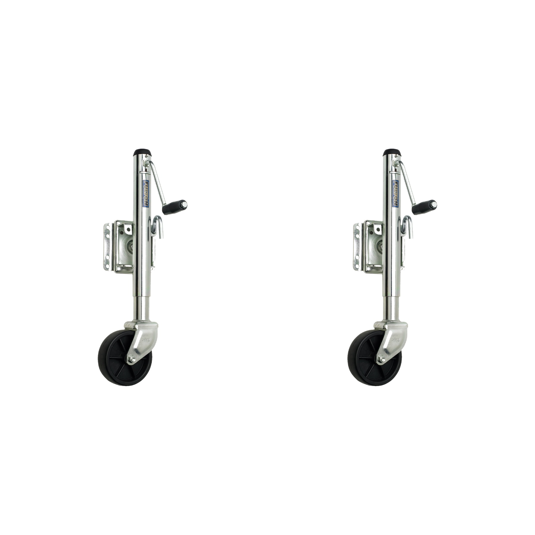 Fulton (2-Pack) Utility Trailer Jack, Side Mount, 1,200 lbs. Lift Capacity, Sidewind, Bolt-On, 10 Inch Travel